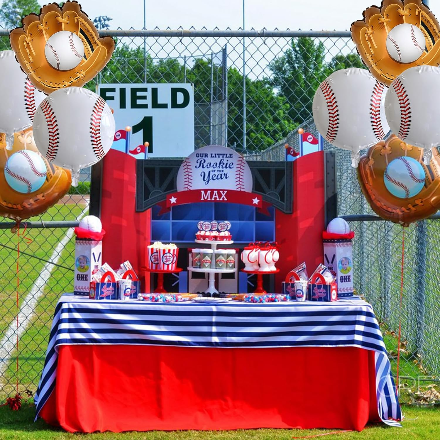 Baseball Balloons, Pack of 6 18 Inch Baseball Foil Balloons Baseball Glove Balloons Sports Foil Balloons Helium Balloons Birthday Decoration Party Decoration for Boys Children - Golfing Ball image number 4