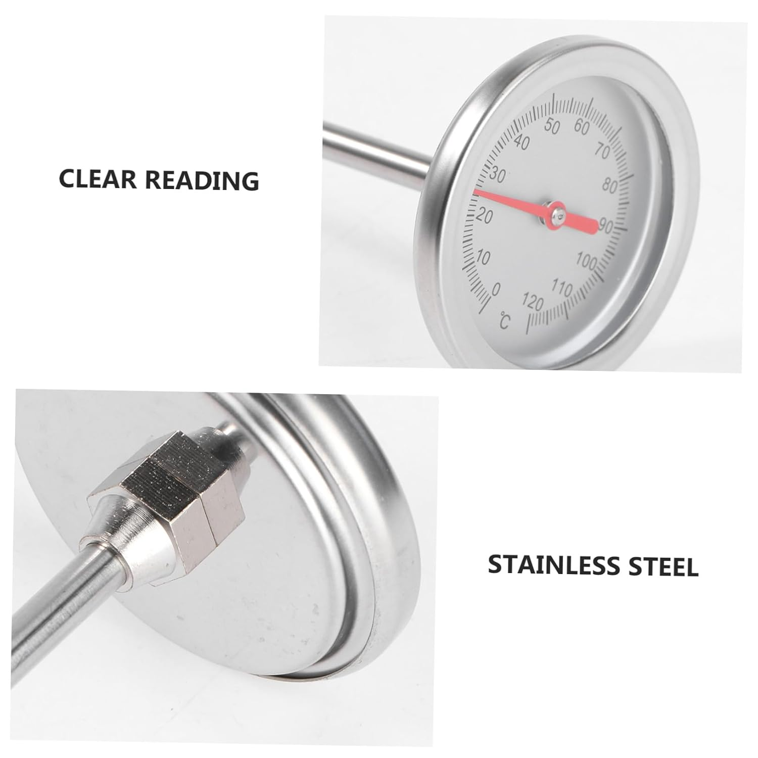 VICASKY Precise Stainless Steel Soil Thermometer Gardening Tool with Probe for Accurate Compost and Soil Temperature Measurement image number 1