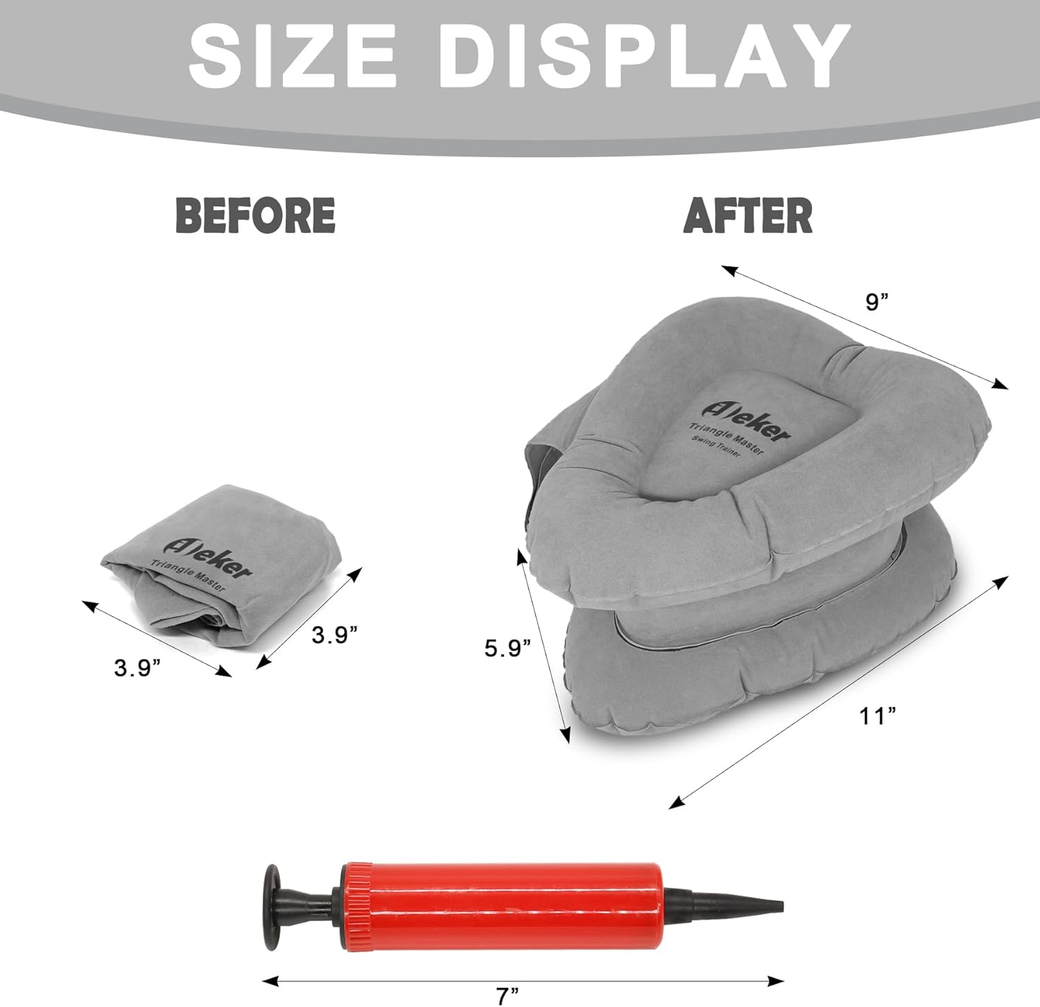 IJEKER Golf Swing Training Aids, Golf Smart Ball, Triangle Master, Posture Correction Practice Trainer Aid with Pump for Beginners and Pros Golfer, Gift Idea image number 5