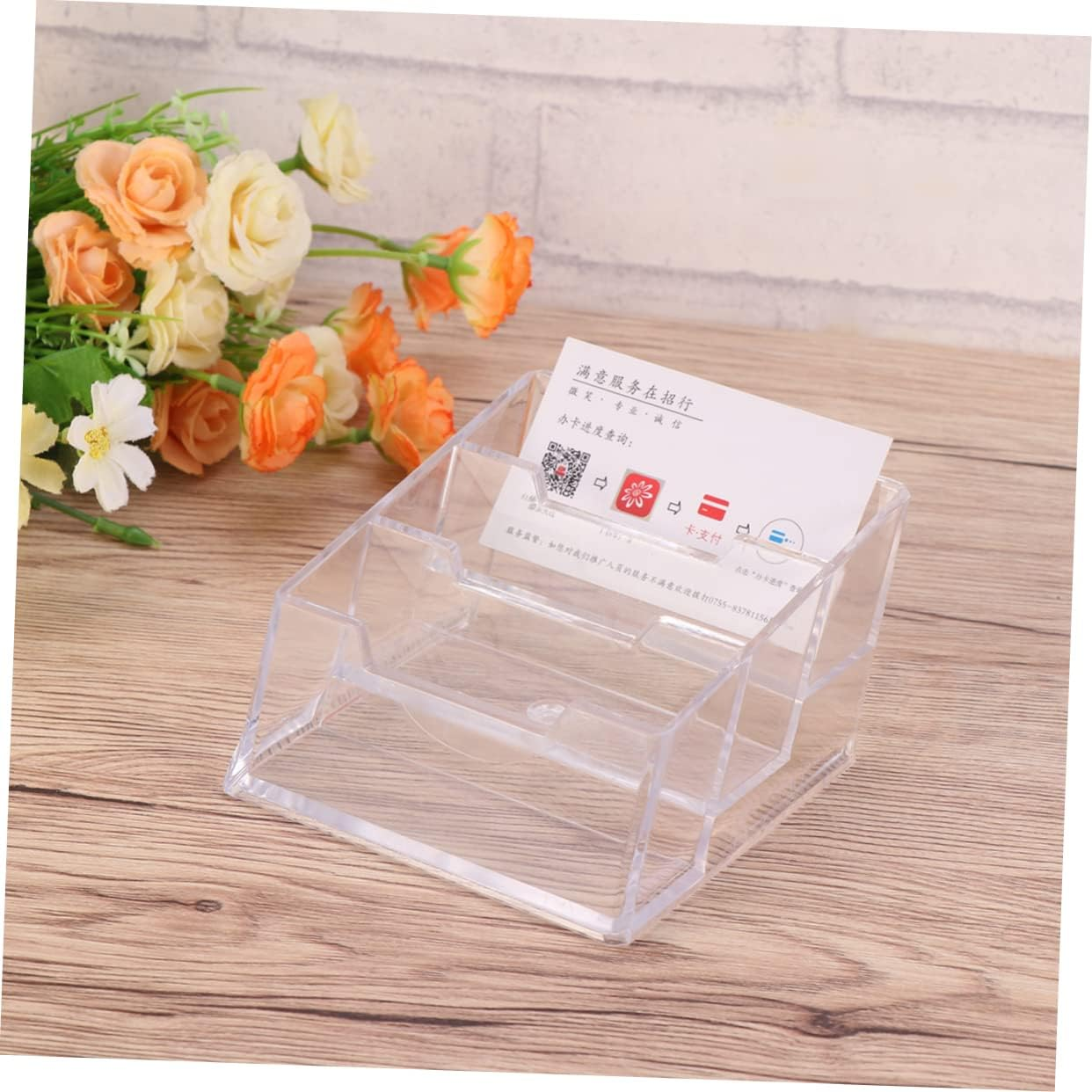 HOODANCOS Stationery Organizer Acrylic Business Case Slot Table Storage Box Office Supplies Card Holder Desk Accessory image number 5