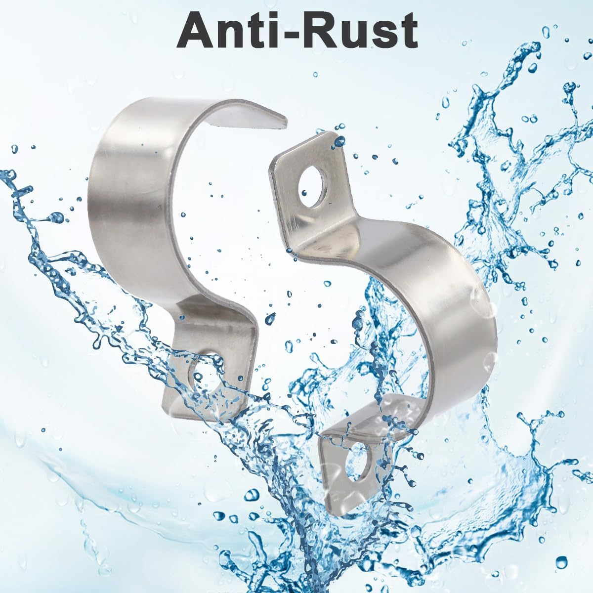 Famltol 2 Hole Conduit Clips 304 Stainless Steel Pipe Clip Heavy Duty Pipe Clamp U Shaped Brackets for Water Pipes, Gas Pipes Cable Fixing 14 Pcs &Oslash; 25 Mm image number 4