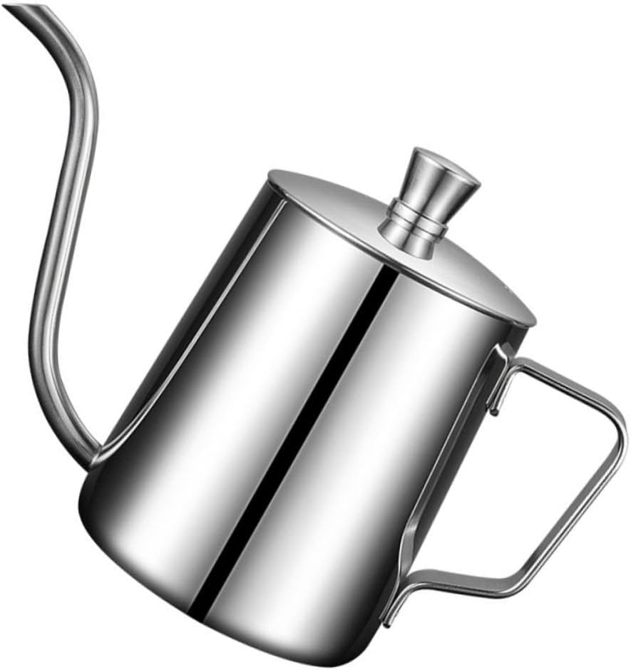 HOLIDYOYO Stainless Steel Coffee Pot Mini Fine Mouth Kettle Espresso Pot for Home Use Lid for Cold Brew Coffee and Daily Use image number 2