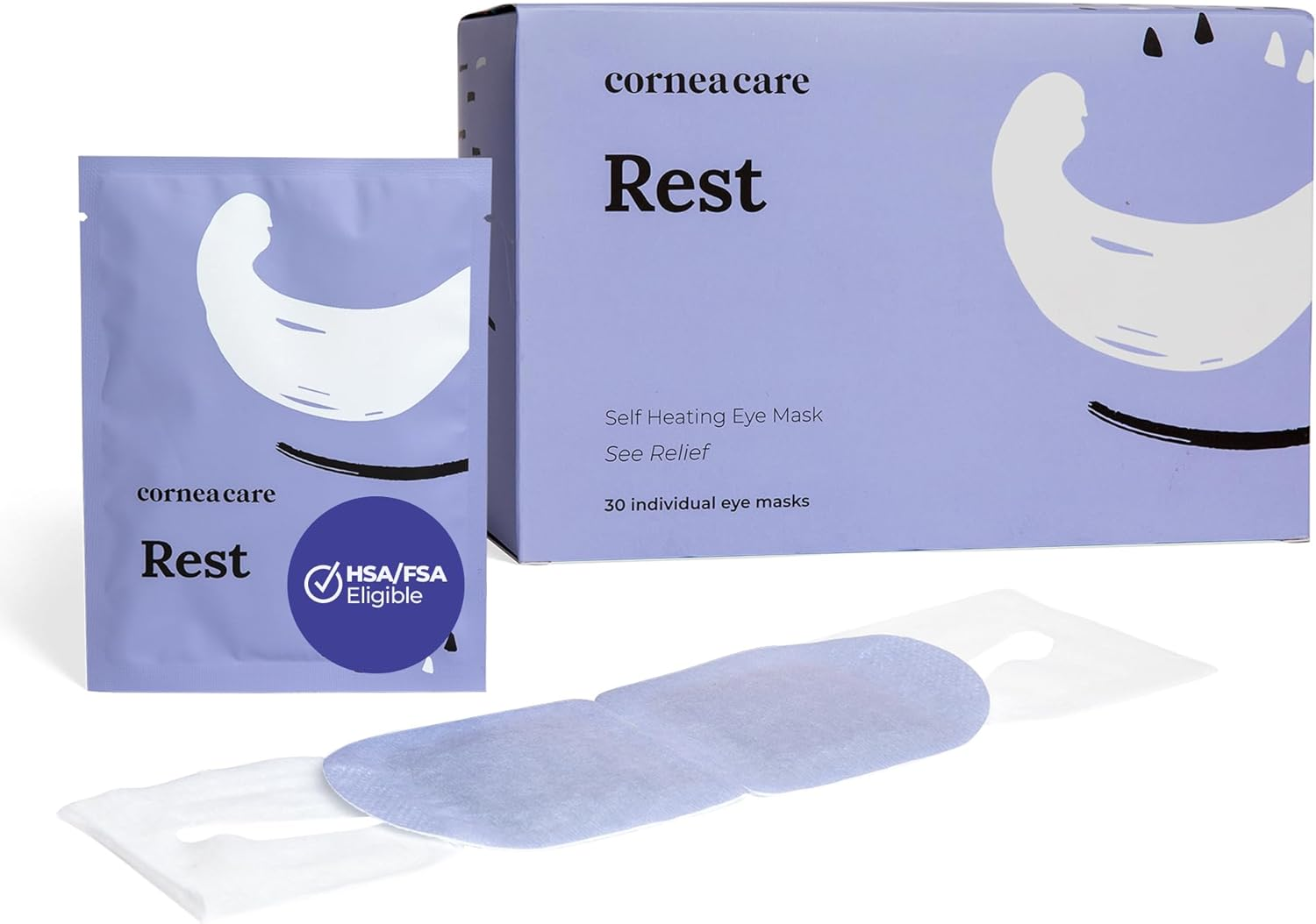 Corneacare Rest: Self Heating Warm Compress for Eyes | Heated Eye Mask for Fast Relief of Dry Eyes | No Microwave Needed | Travel Ready | Eye Treatment Products for Dry Eye Relief | 30 Count image number 5