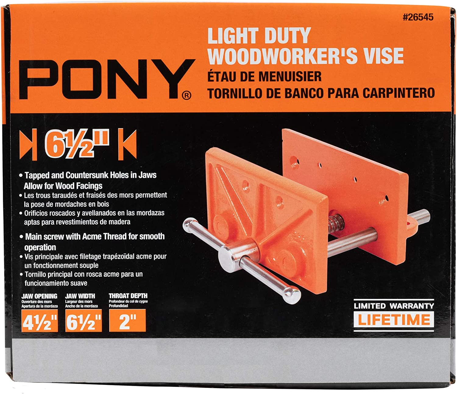 Pony Jorgensen Light Duty Woodworkers Vice, 165 Mm X 115 Mm Size (26545)