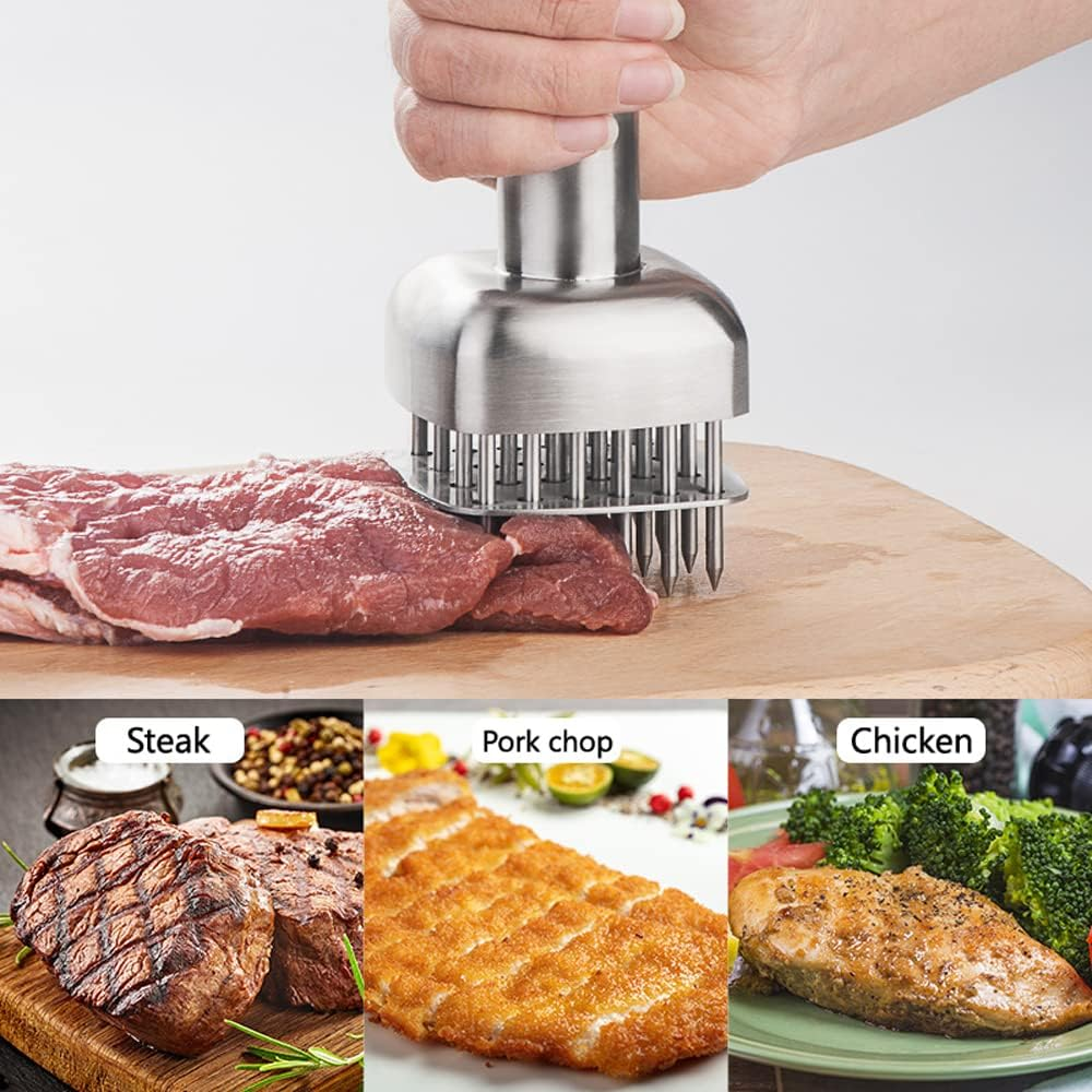 AMPSEVEN Meat Tenderizer Tool,Stainless Steel Meat Tenderizer Needle for Steak Beef Pork Chicken BBQ image number 2