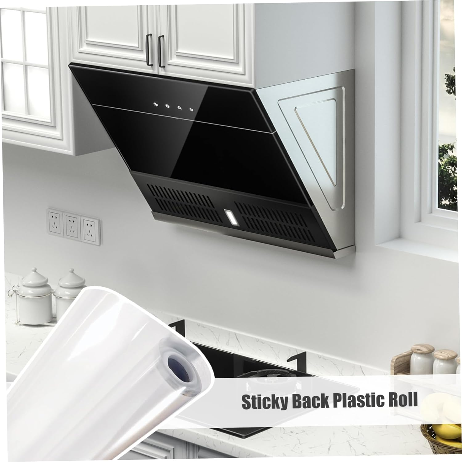 Clear Plastic Sheet, Kitchen Backsplash Wall Protector, 17.7 X118 Inch Transparent Oil Proof Roll Vinyl Roll for Wall Clear Contact Paper Film Cover for Kitchen image number 5