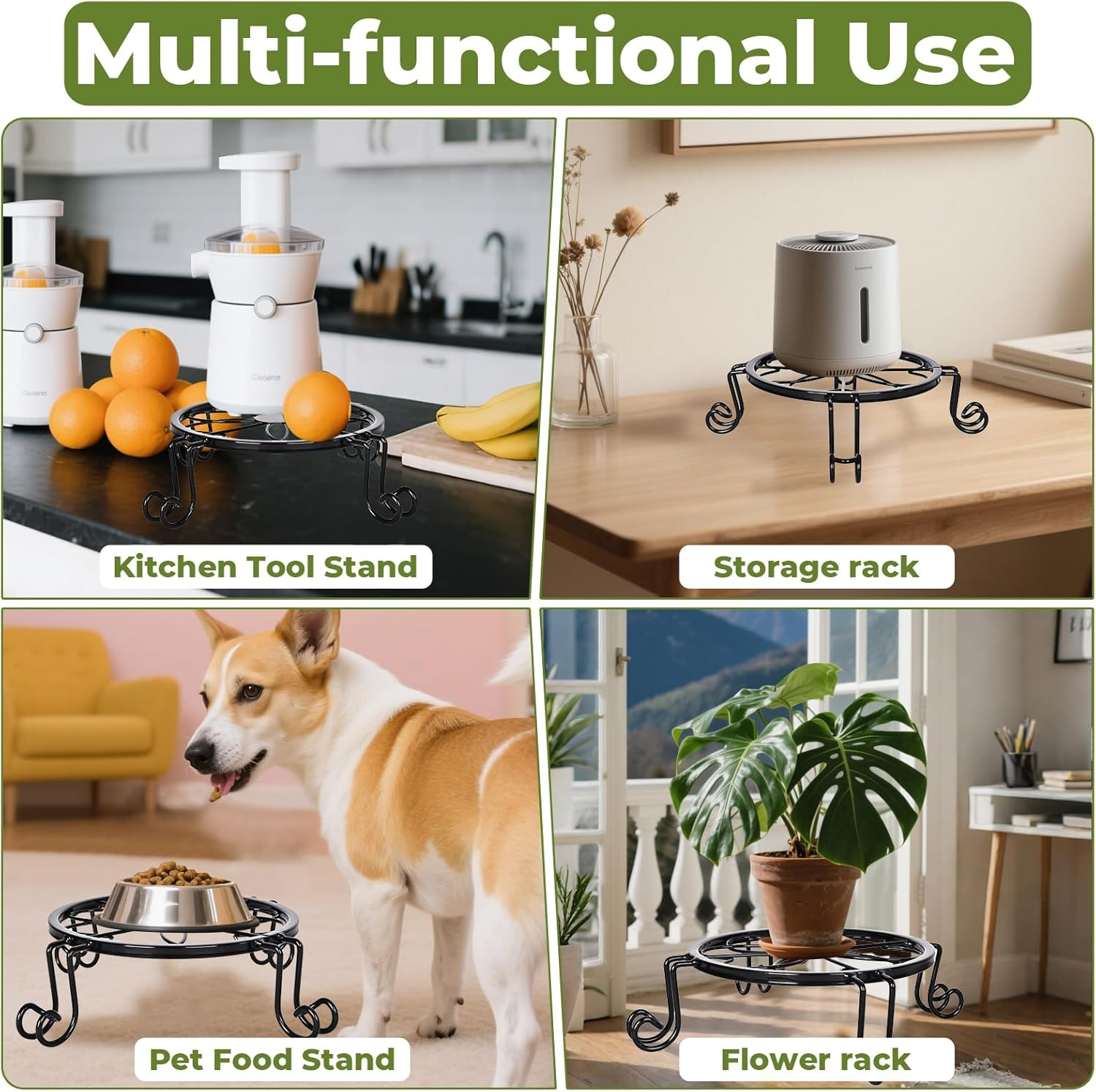 5 Pack Metal Plant Stands, Ditind Rustproof Iron Potted Stand Holder for Outdoor Indoor, Heavy Duty Flower Pot Stands for Multiple Plant, Plant Pot Shelf, round Supports Decor Racks for Garden Home