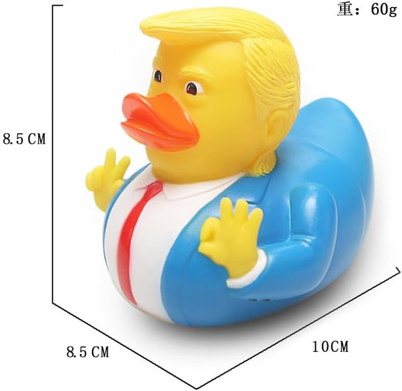 Donald Trump Flag Rubber Duck Decoration - Ornament for Car Dashboard or Bath, with Flag in Hand