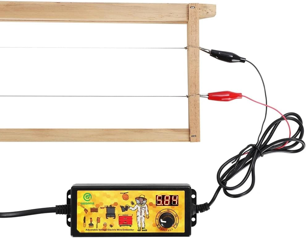 Beekeeping Electric Heating Embedder Frame Digital Display Wire Embedder Beeswax Foundation Installer Temperature Adjustable (Clip Type) image number 1