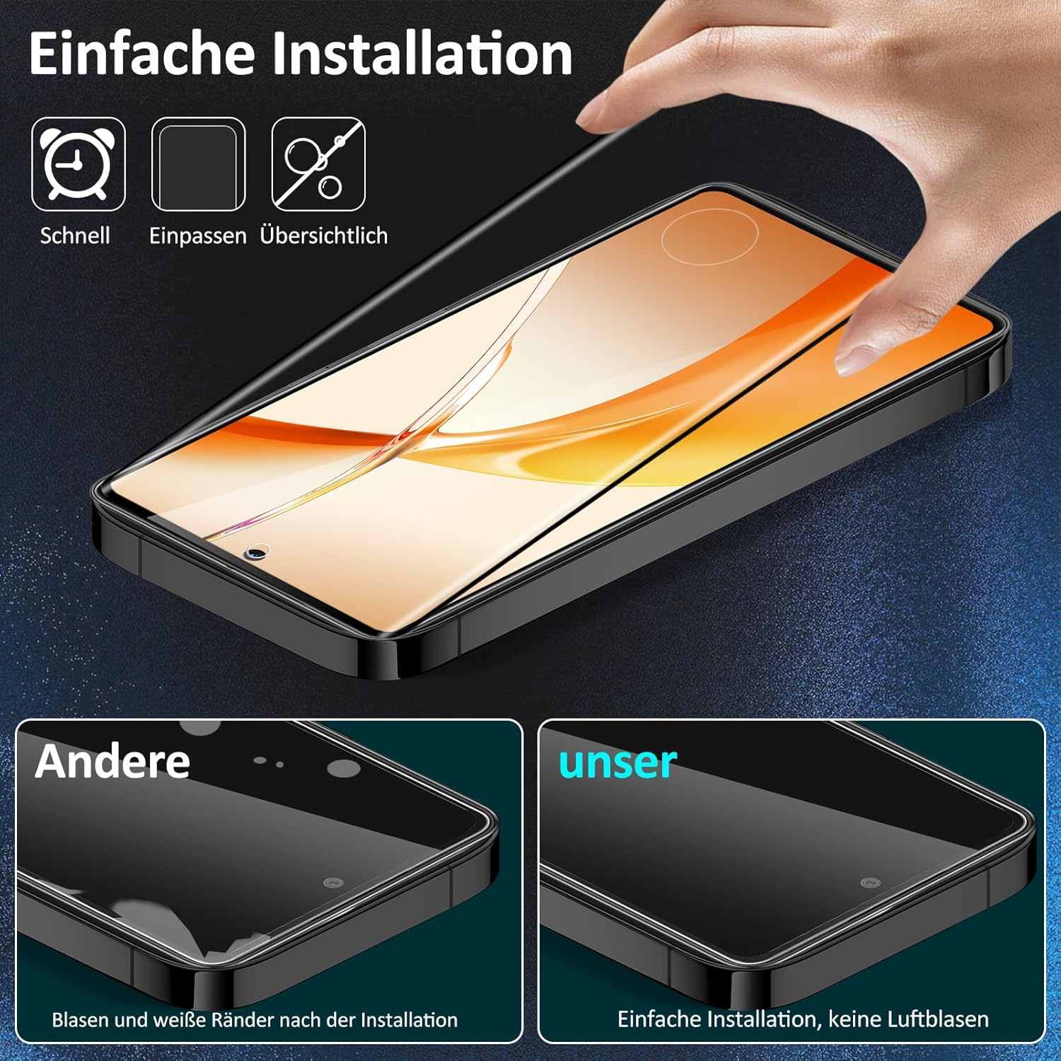 Pack of 2 Tempered Glass Screen Protectors for Google Pixel 7 Pro, 9H Hardness, Sensitive Touch, Bubble-Free, 0.33 Mm Scratch-Resistant Protective Glass, Compatible with Google 7 Pro, Ultra Resistant image number 3