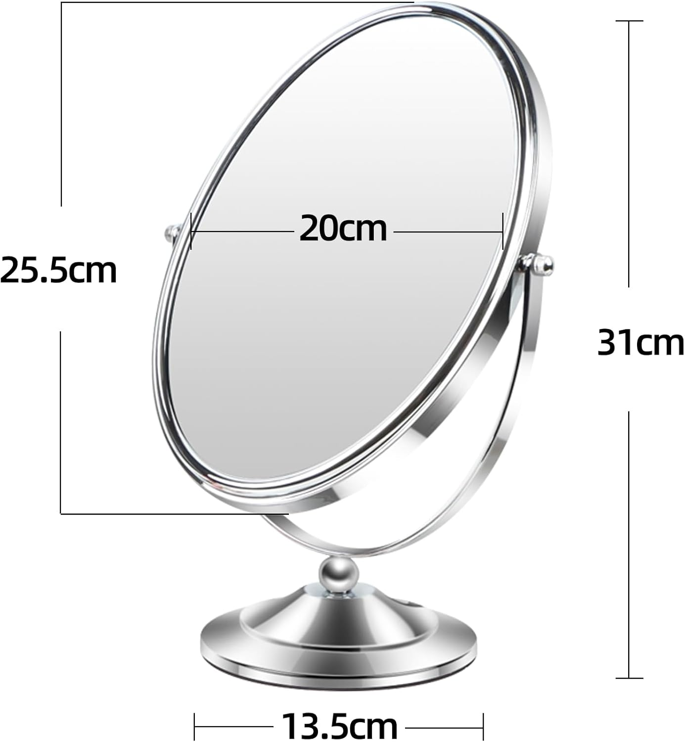 Vanity Mirror Makeup Mirror with Stand, 1X/3X Magnification Double Sided 360 Degree Swivel Magnifying Mirror, Portable Table Desk Counter Top Mirror Bathroom Shaving Mirror image number 6