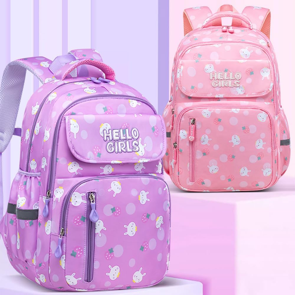 Kids Backpack Cute School Bookbag for Girls Kawaii Printed Schoolbag Elementary Lightweight Backpack