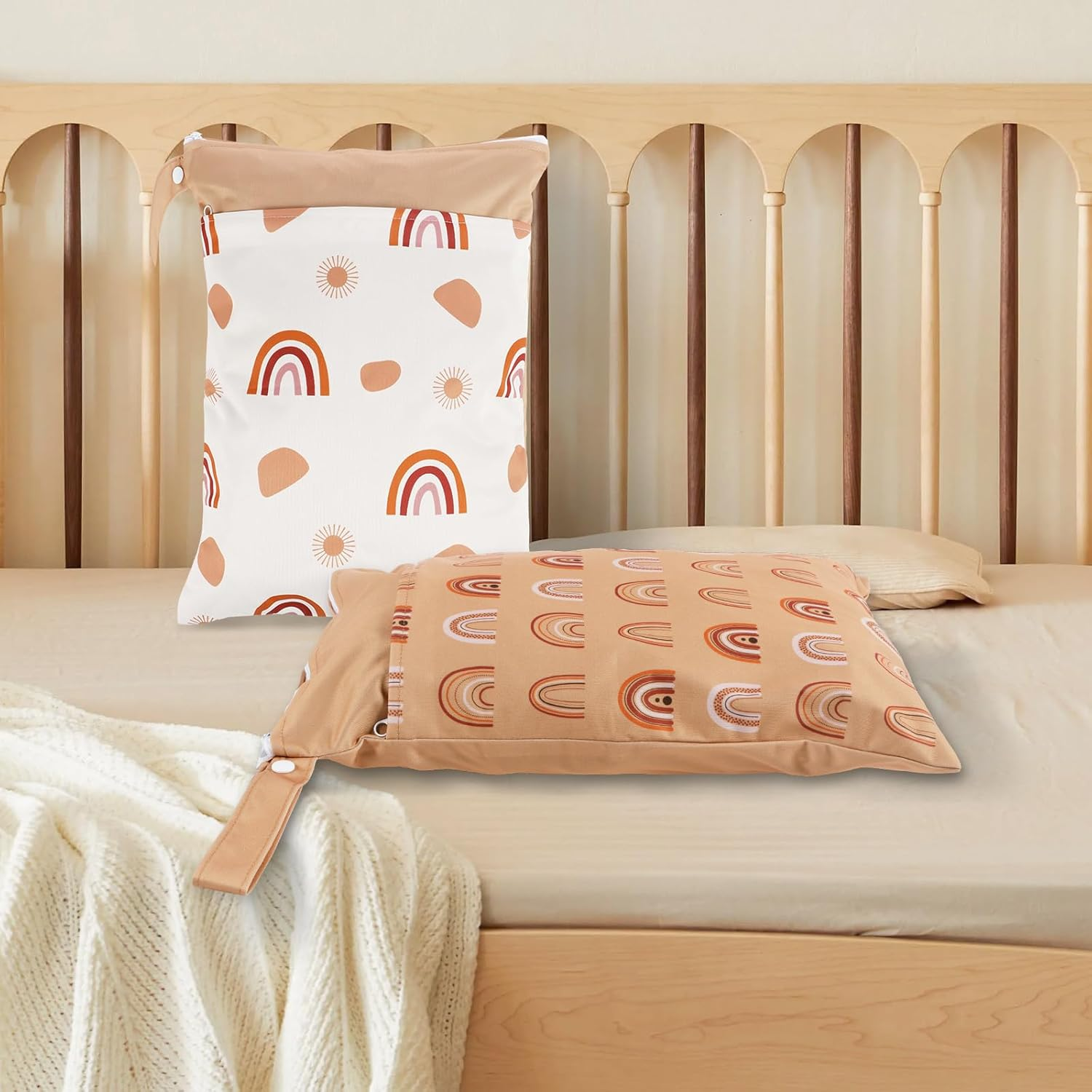 Reusable Wet Bag,Waterproof Bags,Travel Laundry Bag,Wet Dry Bags Waterproof Reusable Bag Pockets Portable Cloth Diaper Wet Dry Bags Multifunctional Laundry image number 5