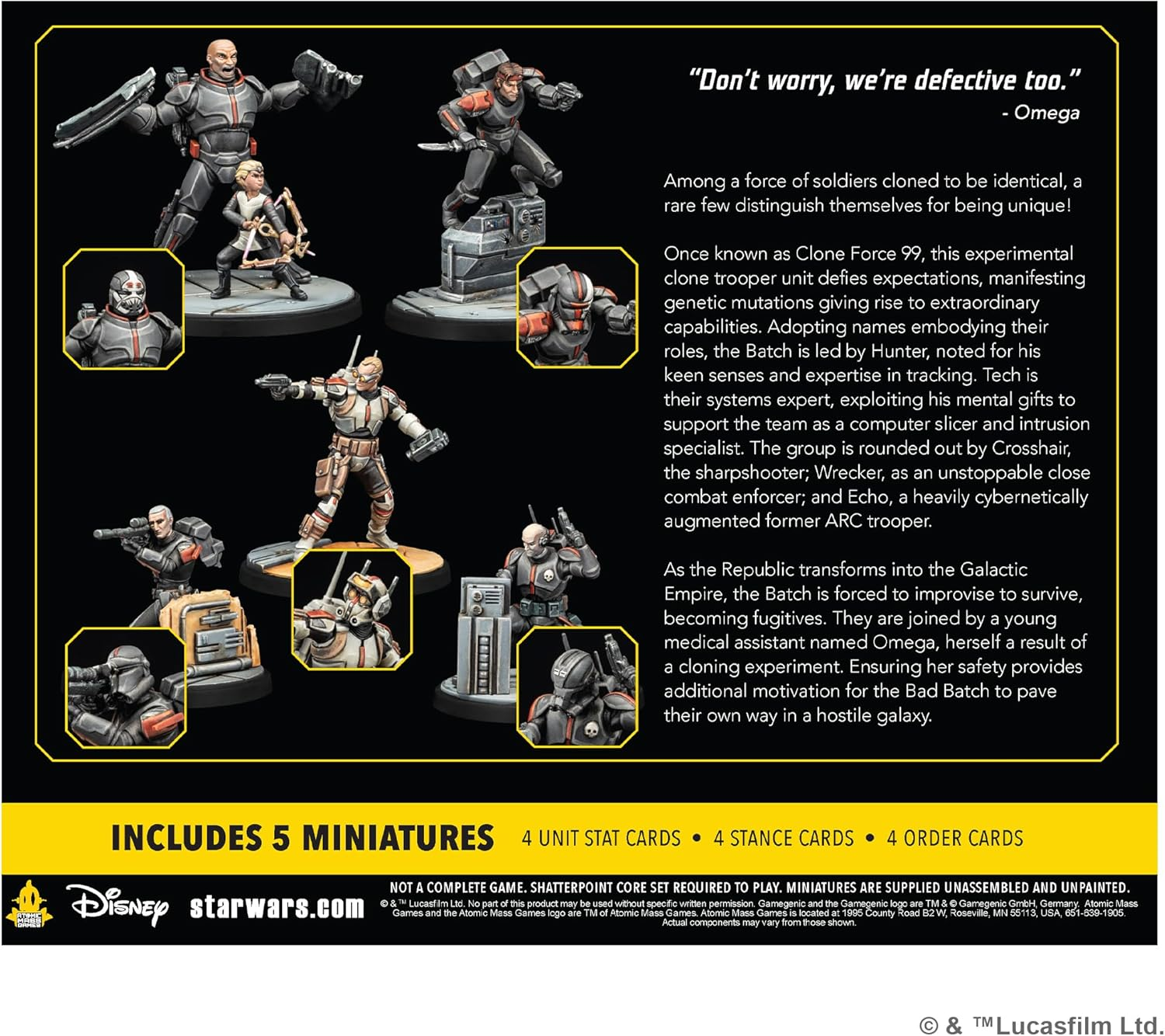 Asmodee North America Star Wars Shatterpoint Clone Force 99 Squad Pack Board Games image number 1