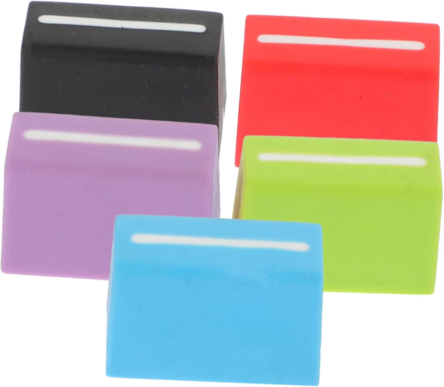 GLSTOY 5Pcs Replacement Fader Slide Knobs for Sound Console Flat Push Knobs Shafts DIY Kit for Mixers