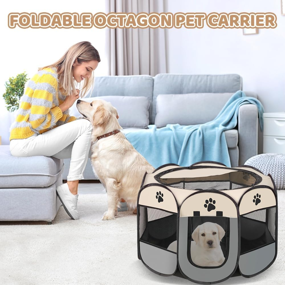 YANGUN Dog Playpen, Puppy Playpen, Pet Playpen, Foldable, Portable Playpen for Home, Dog Kennel, Playpen for Dogs, Cats, Rabbits, Small Animals, Indoor and Outdoor, 74 X 74 X 43 Cm image number 1