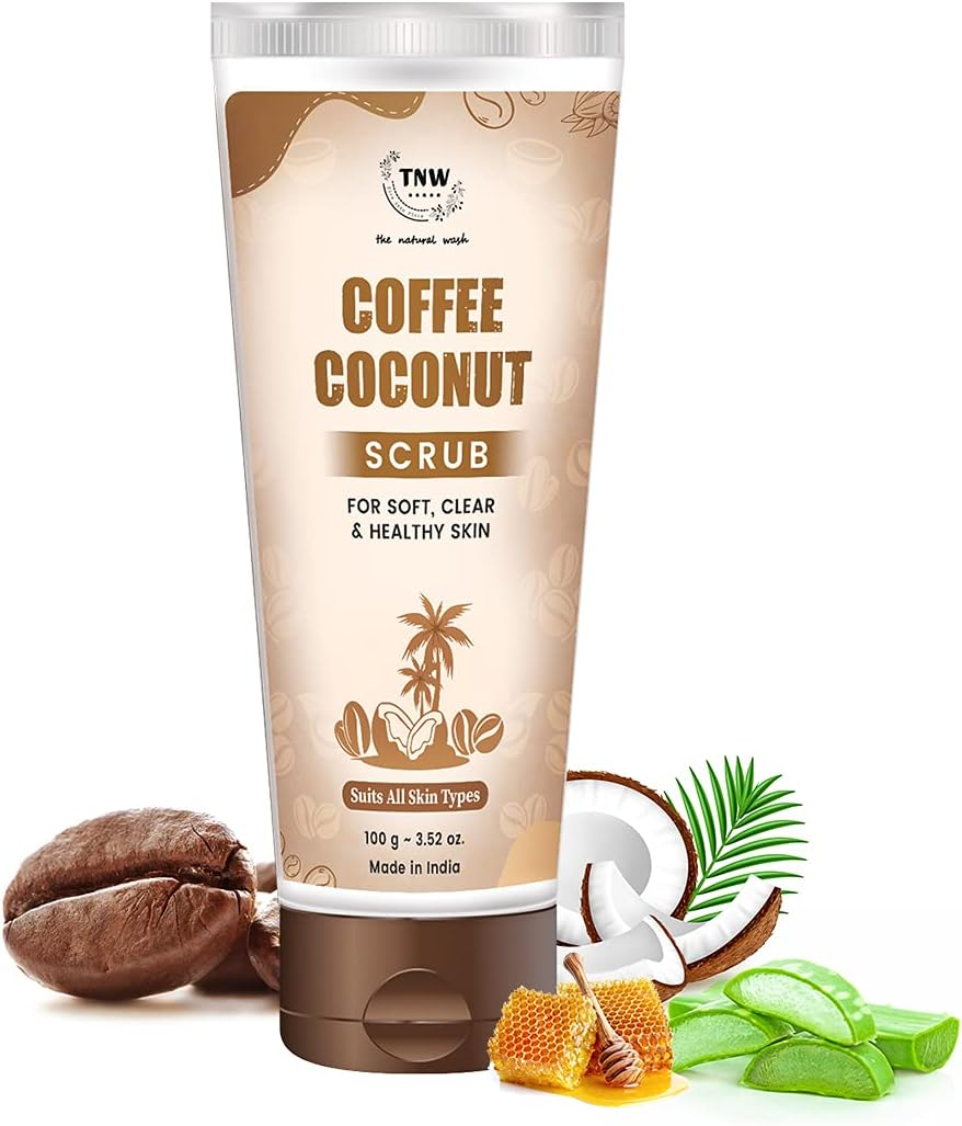 Tnw-The Natural Wash Coffee Coconut Scrub for Radiant & Healthy Skin | Gentle Exfoliator Suitable for All Skin Types | Natural & Chemical-Free Scrub, 100 G