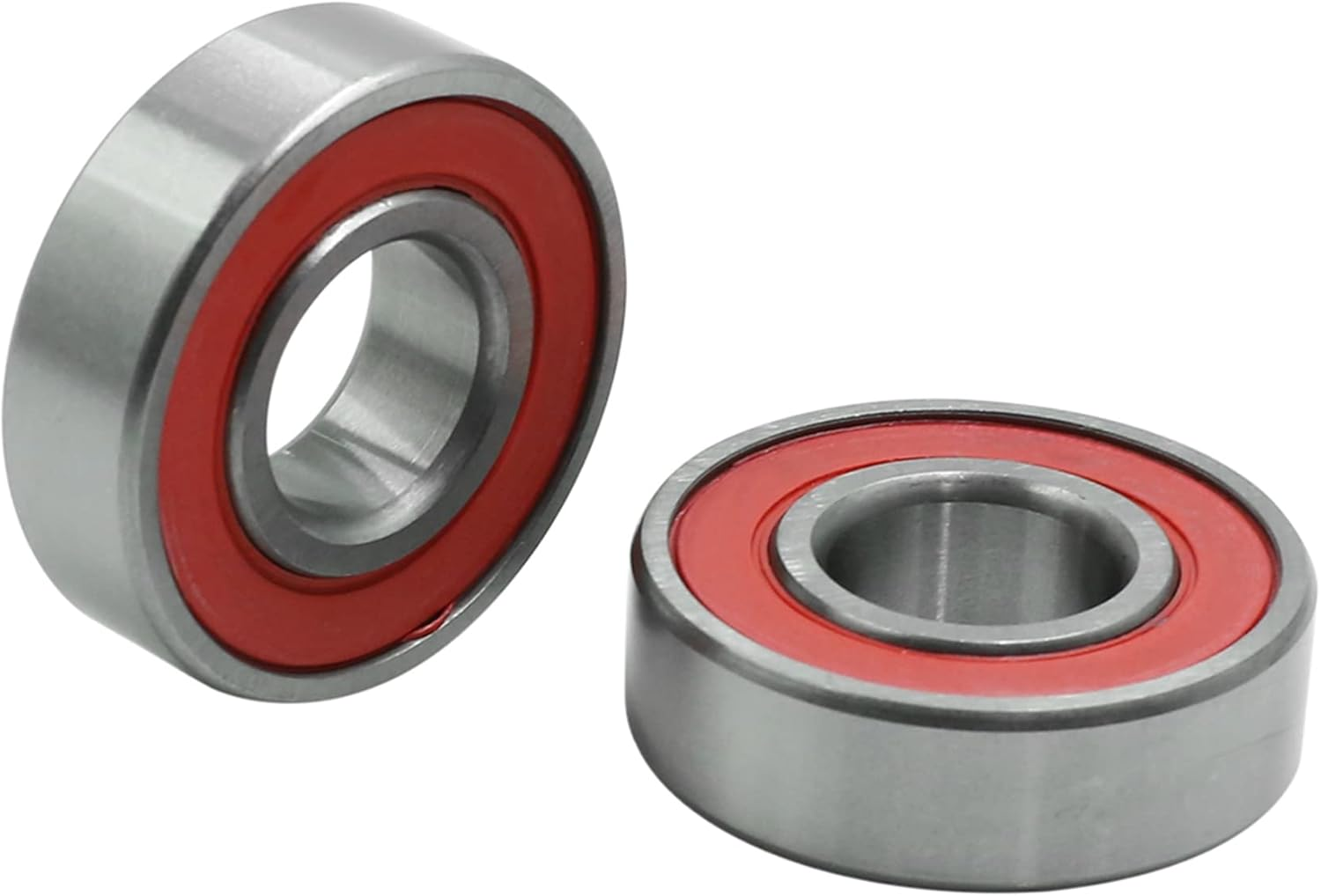 Uxcell 2Pcs 6003RS Deep Groove Sealed Shielded Ball Bearing Universal 35 X 17 X 10Mm Replacement Red Silver Tone image number 4
