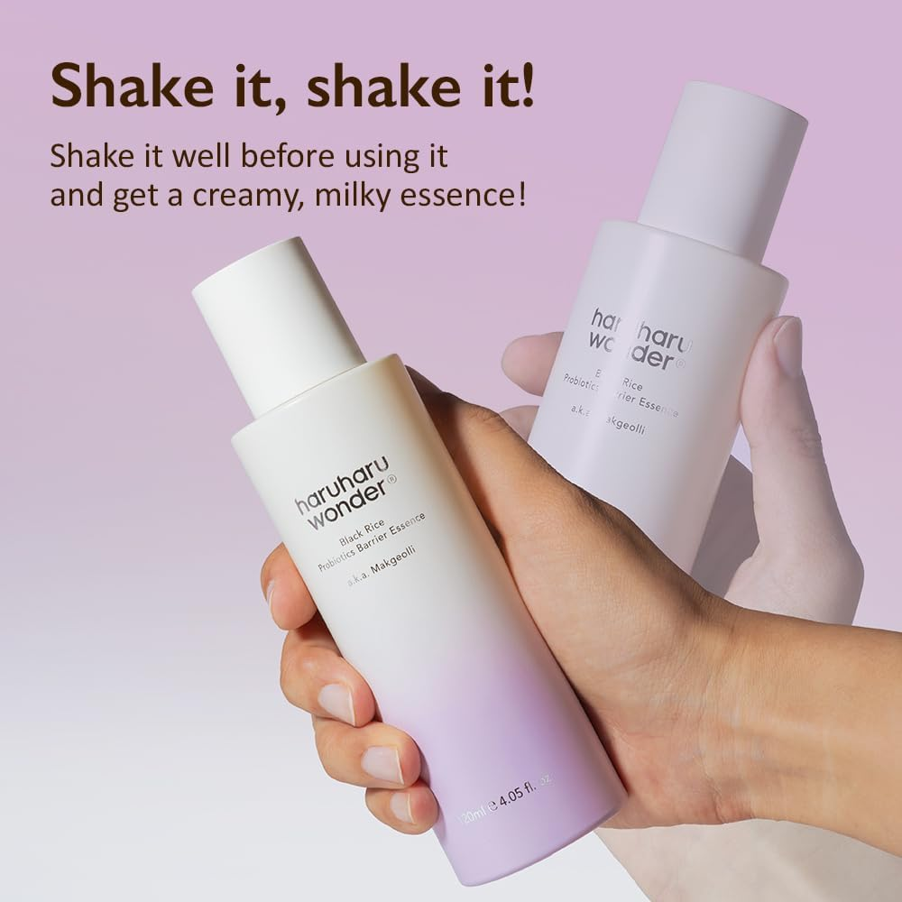 Haruharu Wonder Black Rice Probiotics Barrier Essence 4.05 Fl. Oz., Essence Toner to Strengthen Skin Barrier with Ceramides, Fermented Ingredients, Milky Essence, Moisturizing, Plumping image number 5