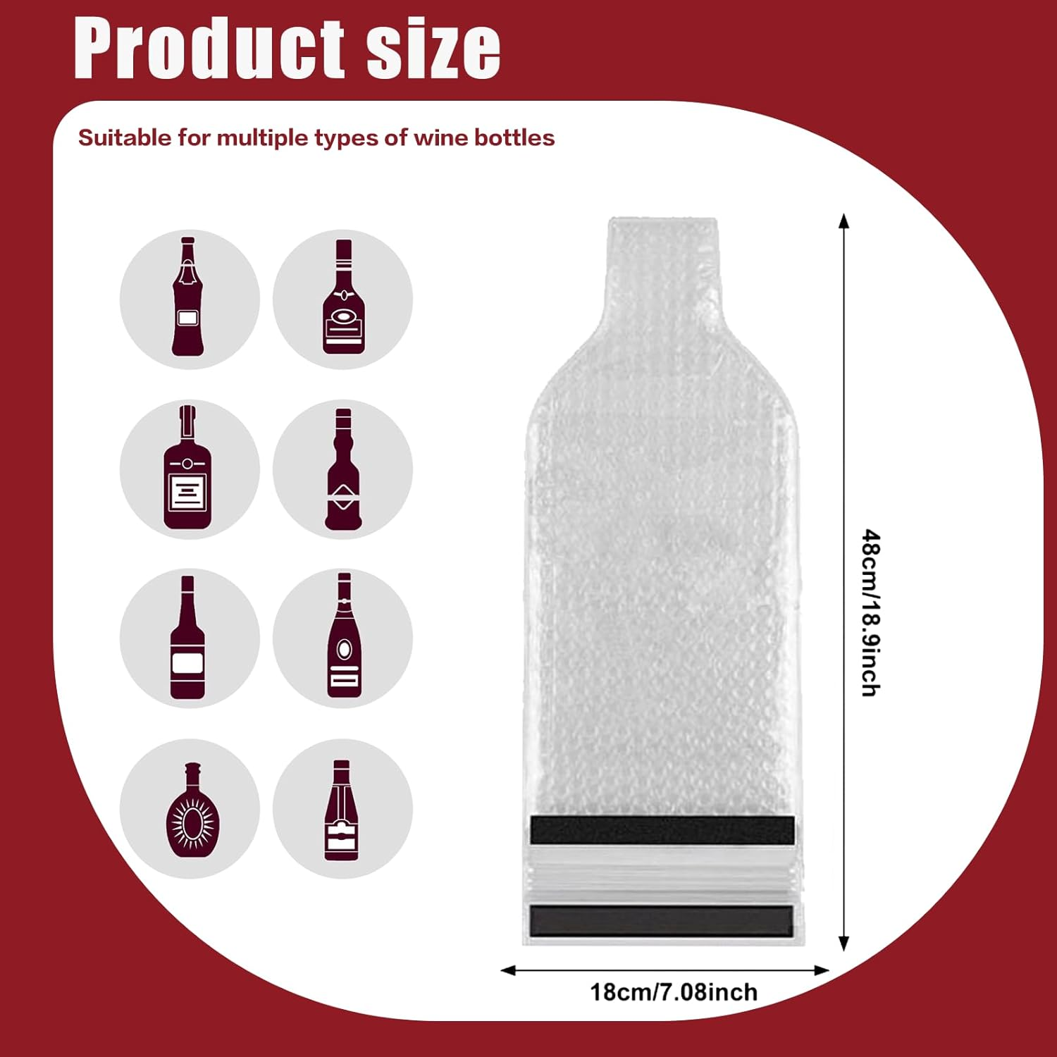 4 Pack Reusable Wine Bottle Protector Bags,Leakproof Shockproof Travel Case for Wine,Champagne,Liquor Beer Bottles,Pvc Bottle Sleeves Prevent Breakage Spills (18X48Cm) image number 1