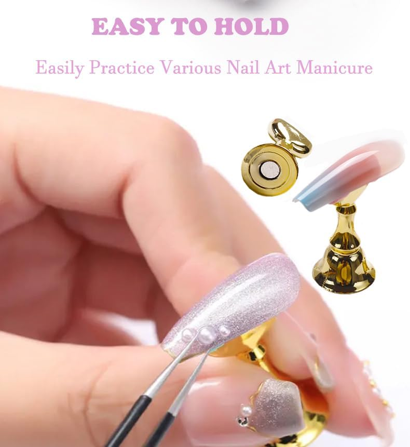 Nail Stands Nail Holder for Painting Acrylic Nail Durable Alloy Nail Display Nail Brush Nail Art Pen Holder, Nail Art Tools Package image number 3