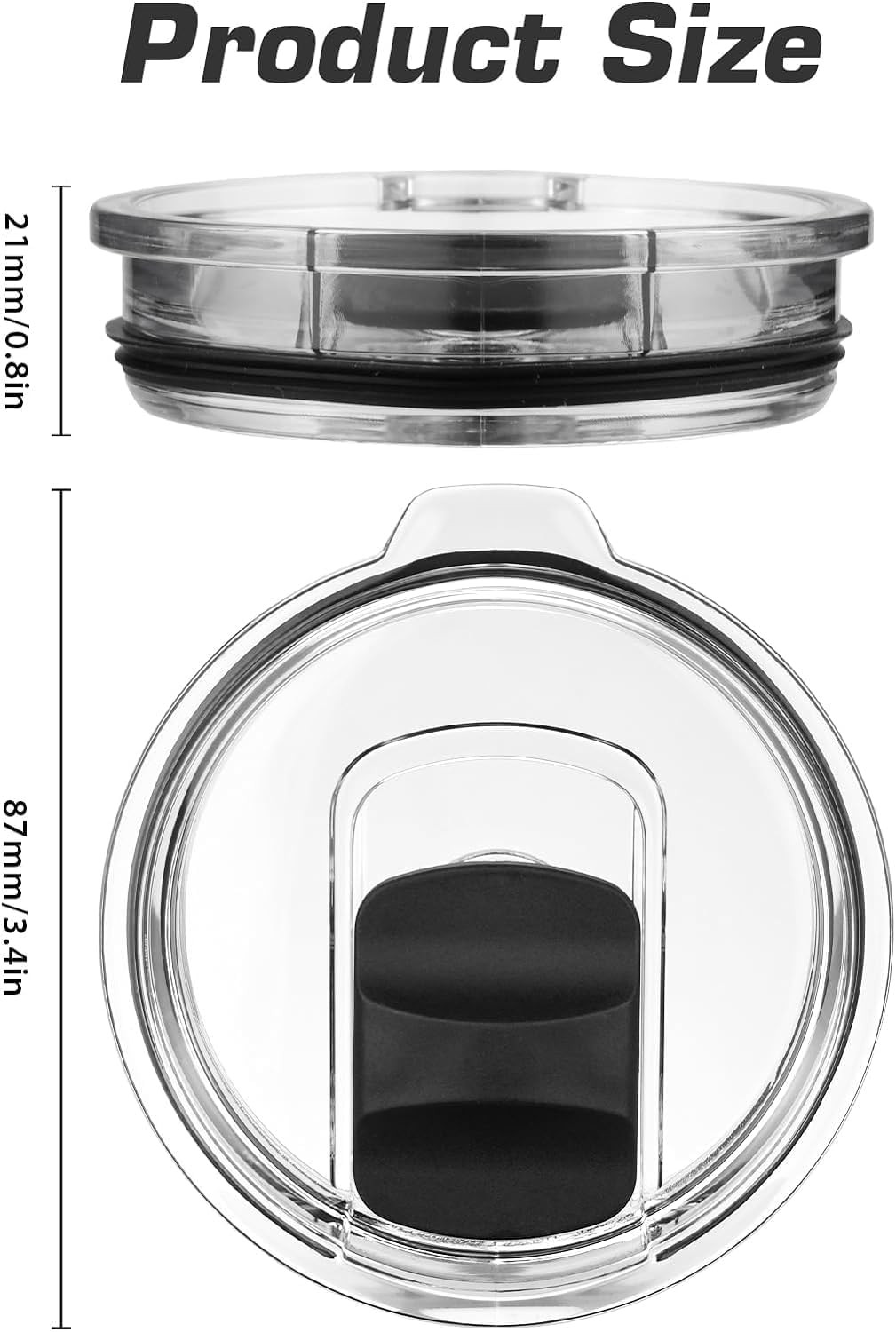 2PCS Tumbler Lids, Ladiz 20 Oz Magnetic Replacement Covers,Built Travel Mug Lid, Travel Tumbler Lids, Cup Lids image number 2