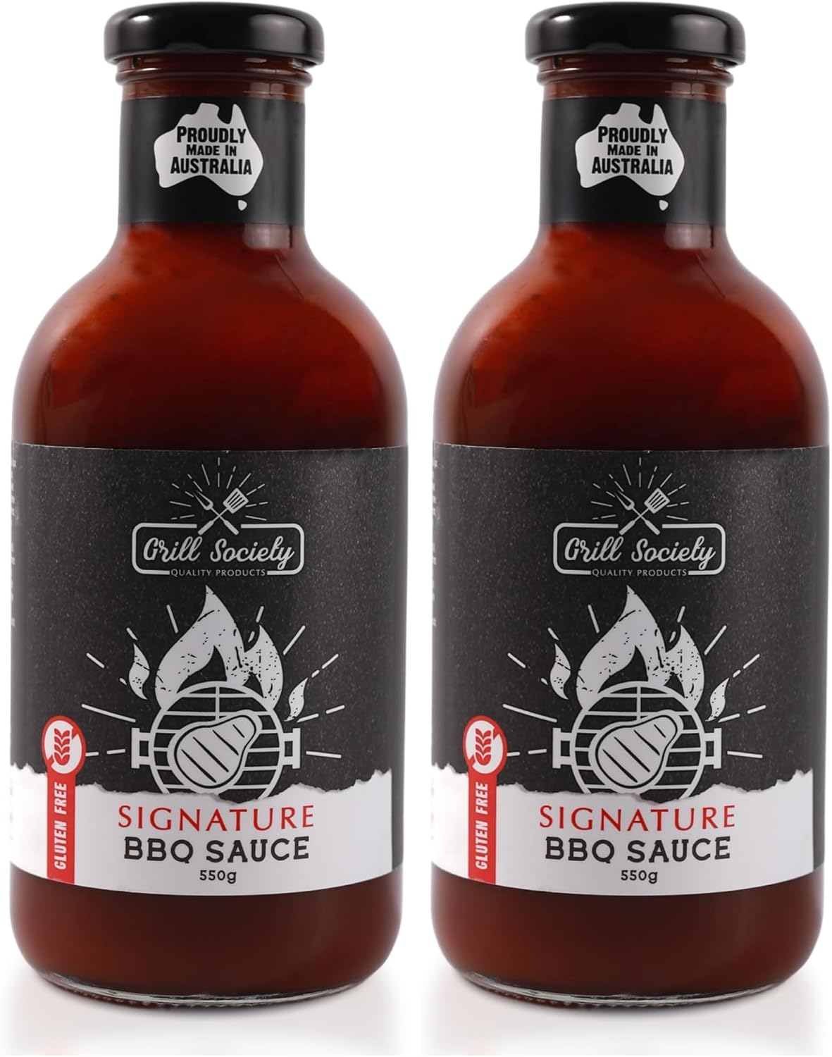 Grill Society Kickin Hot Sauce, 280G &ndash; Spicy BBQ Sauce for Chicken, Wings, Burgers & More, Bold Flavour, Gluten-Free, No Artificial Colours or Flavours