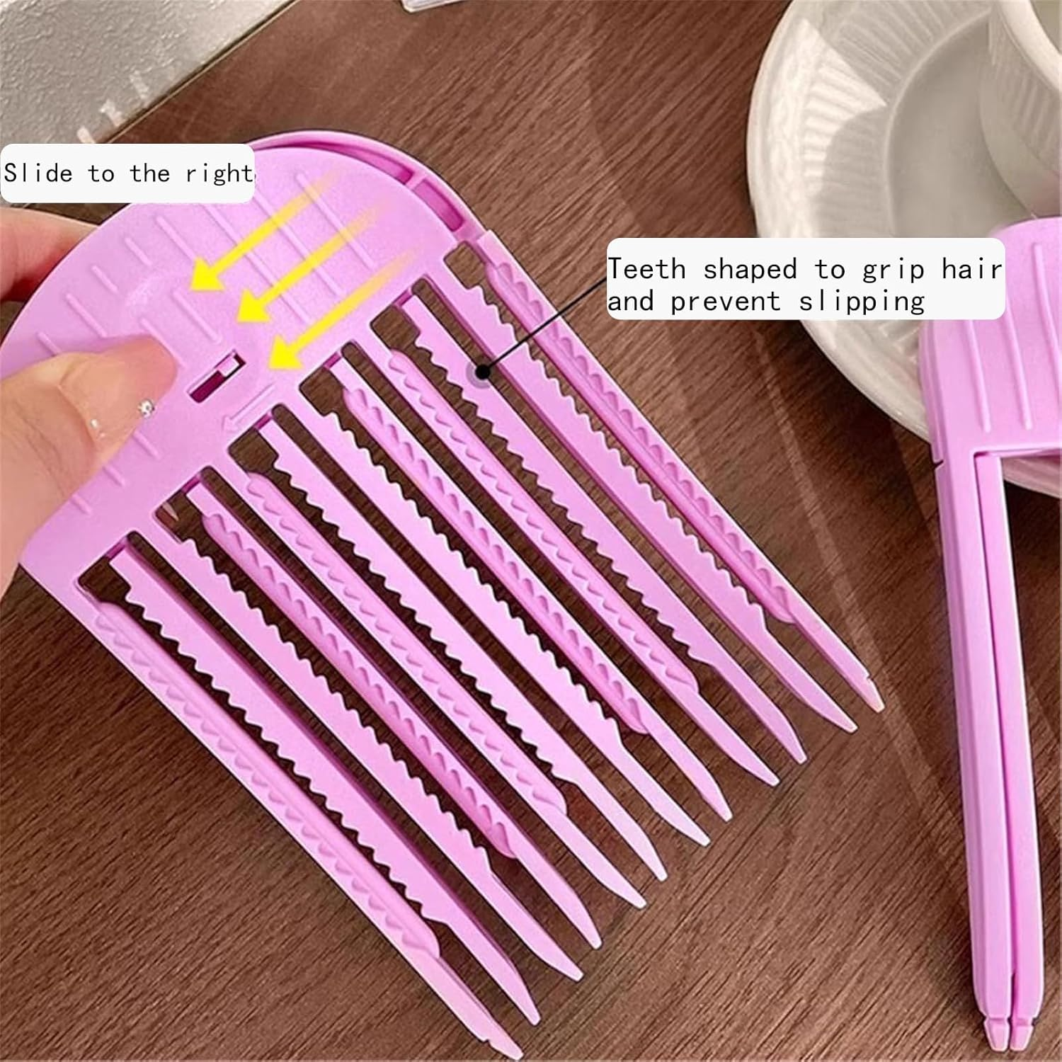 2 Pack Wind Shaping Styling Comb for Fluffy Bangs,Easy High Crown Volume Tool for Men and Women,Volumizing Hair Clips Instant No-Trace Hair Root Lifting Clips for Natural Voluminous Look,Pink