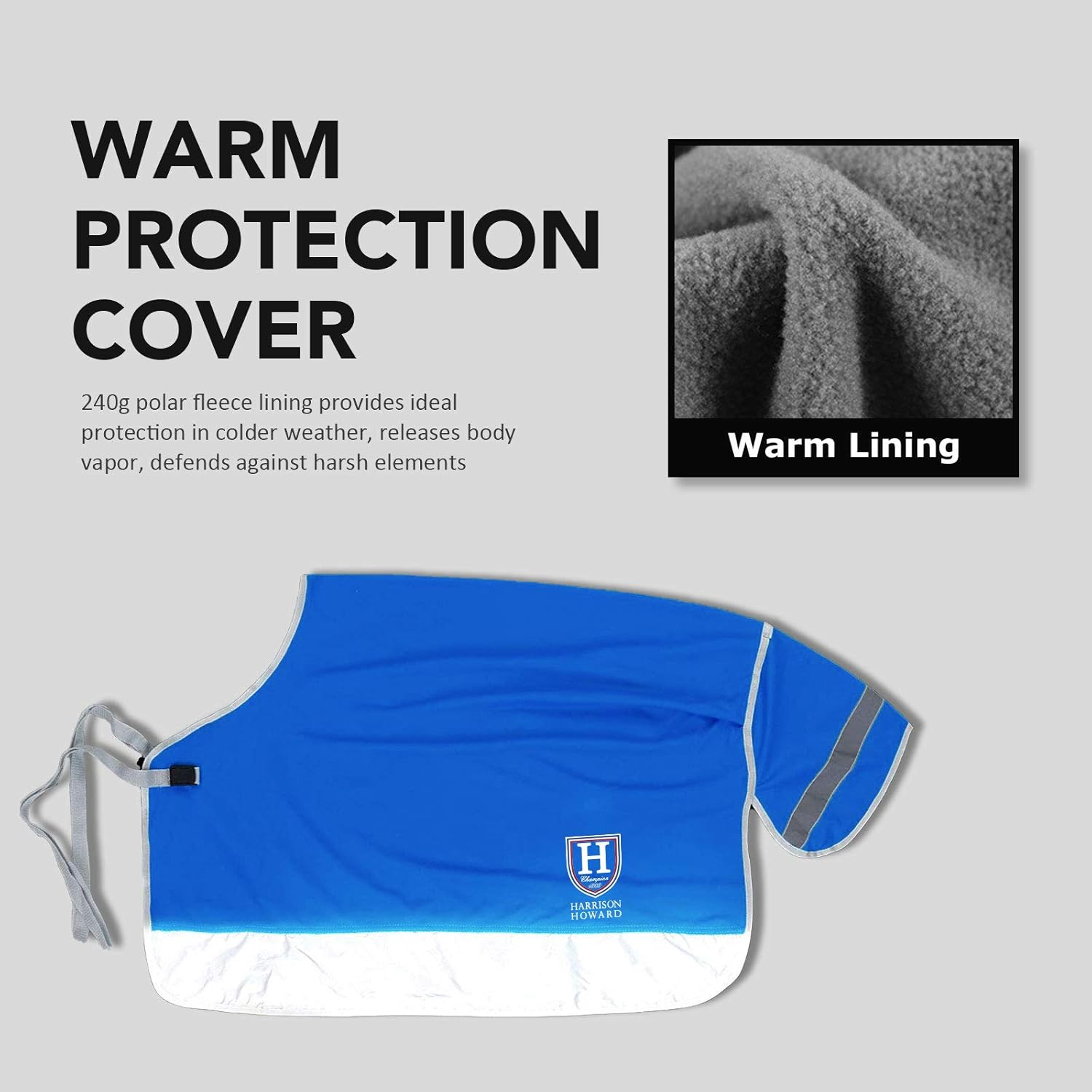 Harrison Howard Focalmax Quarter Horse Exercise Sheet Horse Competition Rug Hi-Vis Reflective Superb Night Safety with Tail Flap image number 3