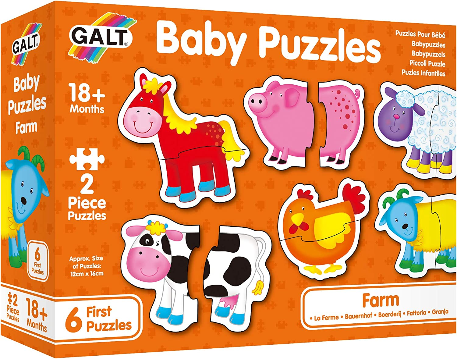 Galt - Baby Puzzles - Farm - 2 Pieces image number 1