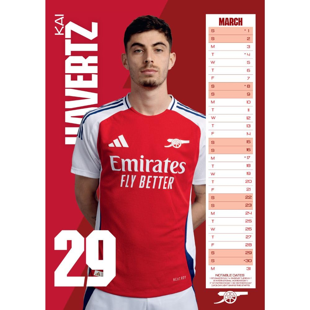 Official Arsenal FC A3 Calendar 2025 image number 4