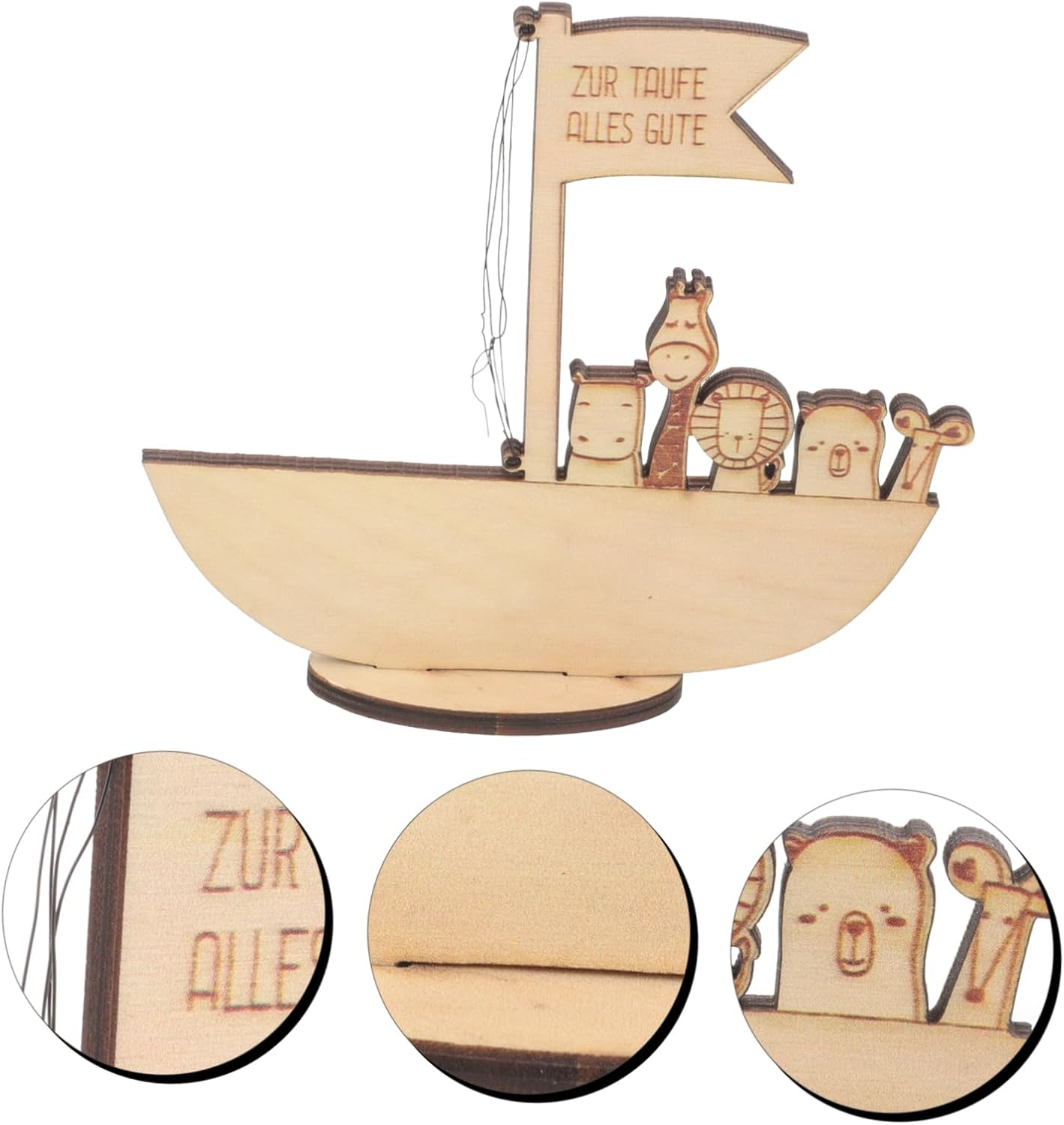 Toyvian Wooden Decor Money Clip Ark Design Baptism Favors Birthday Souvenir Christening for Boy Girl image number 3