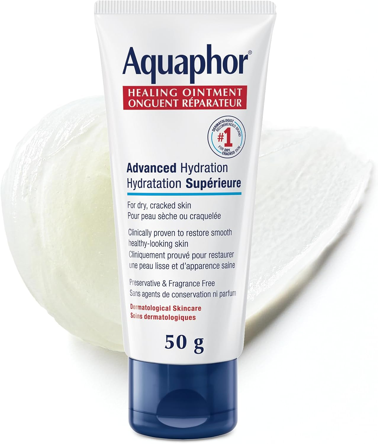 EUCERIN Aquaphor Multipurpose Healing Ointment for Extremely Dry, Cracked Skin (50G), Moisturizing Ointment and Hand Cream for Use after Hand Sanitizer or Hand Soap image number 3