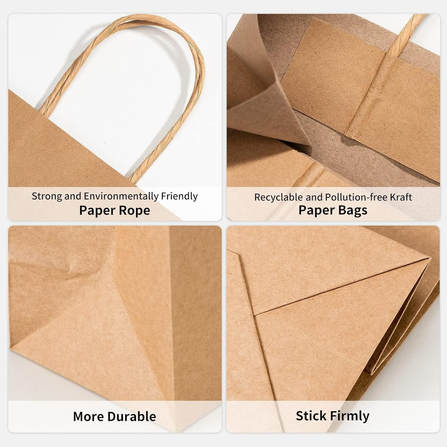 Brown Paper Bags with Handles Bulk 25 Pcs 20.3 X 11.4 X 27.4 Cm Gift Bags Bulk, Brown Kraft Paper Bags for Retail, Party, Shopping, Favor image number 1
