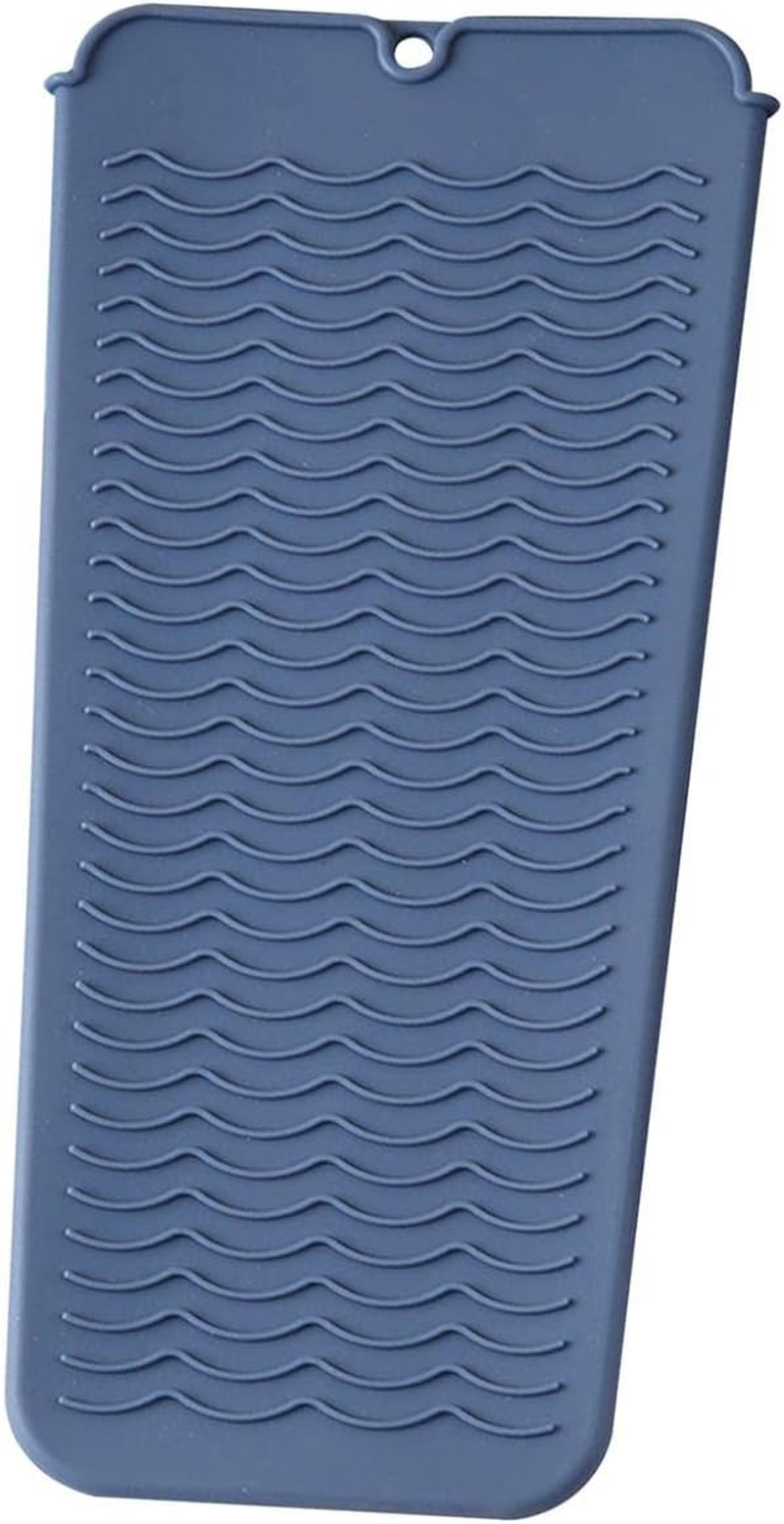 Eigell Silicone Heat Resistant Mat Pouch for Curling Iron Hair Straightener Countertop Protector Heat Insulating Sleeve Storage Bag Travel Case, Bkue