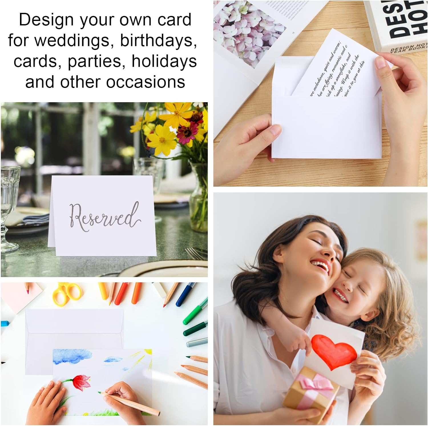 Joyberg Blank Cards and Envelopes 4X6, 30 Pack White Invitation Cardstock with 30 Pack Envelopes, Self-Seal Thank You Blank Greeting Cards and Envelopes, for All Occasions DIY, Print Custom image number 3