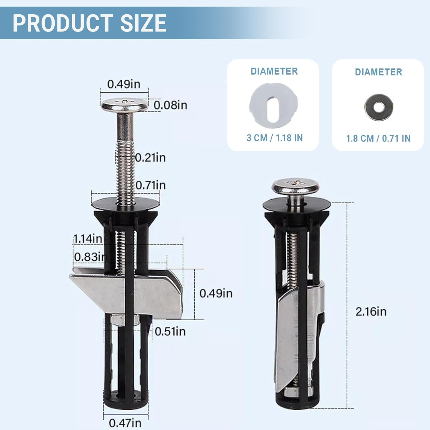 LOLLIDO 4PCS Toilet Seat Fastener Bolt Kit - Heavy Duty Toilet Seat Bolt Kit, New Universal Toilet Seat Screw Replacement - Nut Screw for Easy Installation, Maintenance of Toilet Seats