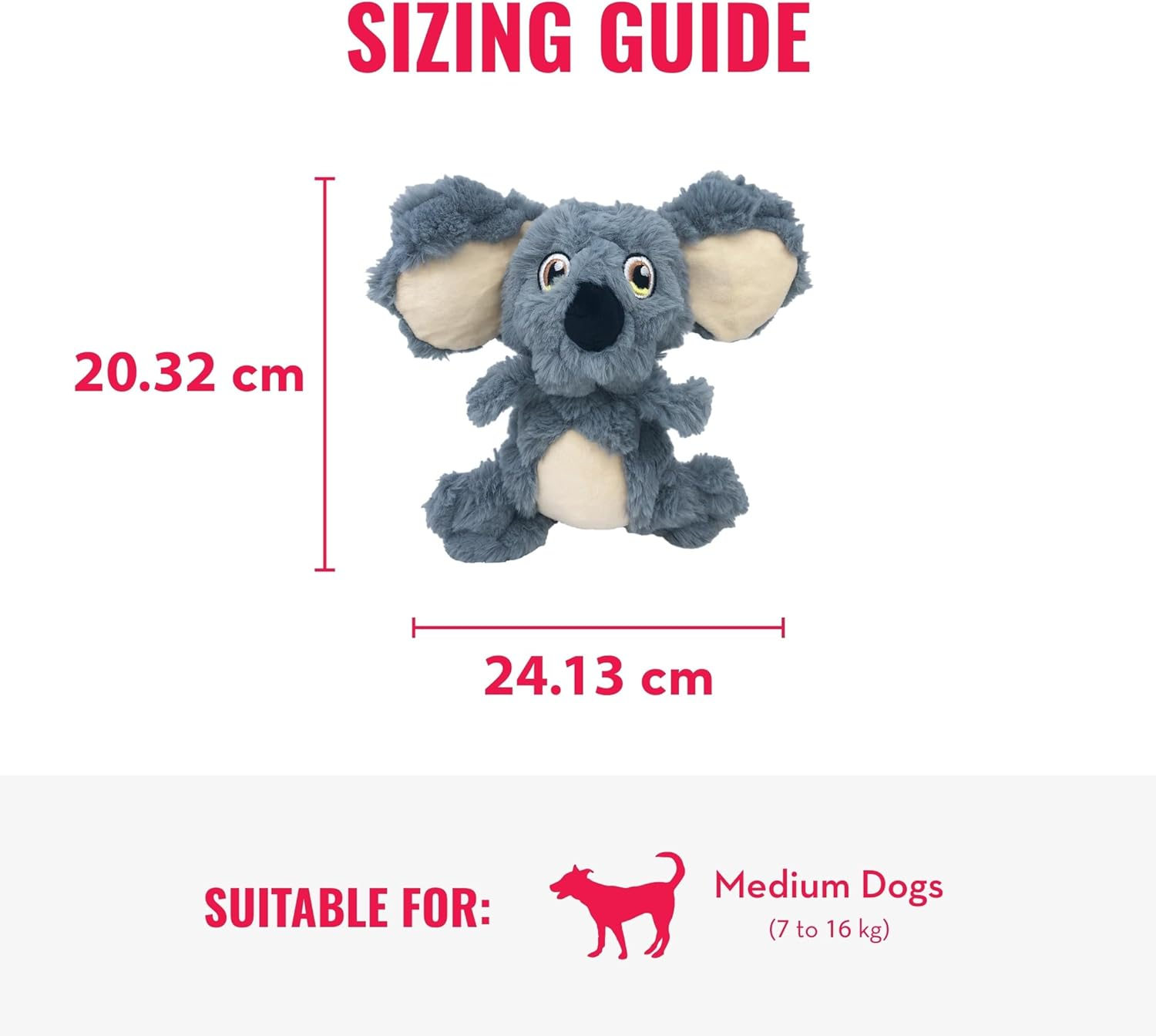 KONG - Scrumplez Koala - Indoor Cuddle Squeaky Plush Dog Toy - for Medium Dogs image number 5