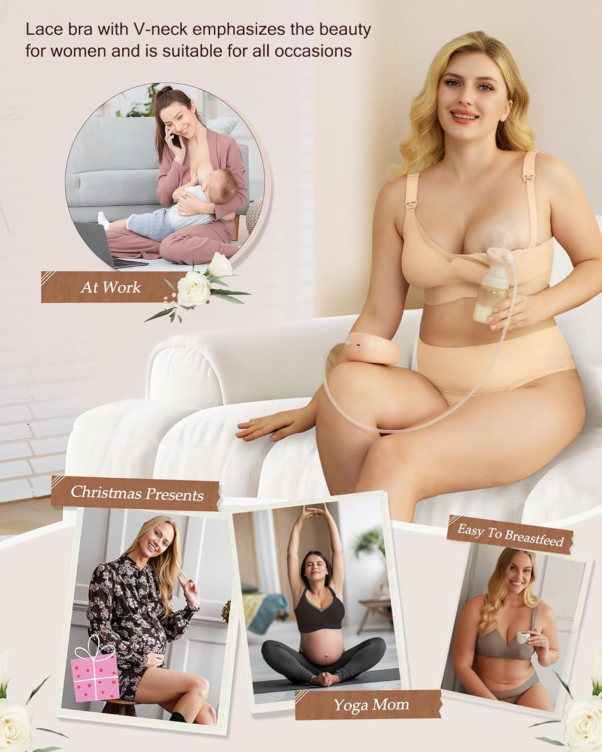 As Fairy Nursing Bras for Breastfeeding Seamless Maternity Bra Pregnancy Sleep Wireless Push up Hands Free Bralette image number 6