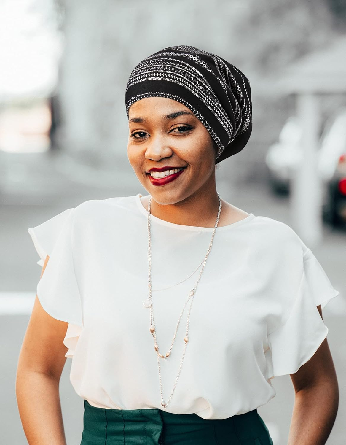 Focuscare Adjustable Satin Lined Sleep Cap for Dreadlocks Curly Hair Large Head-Stay on Overnight image number 2