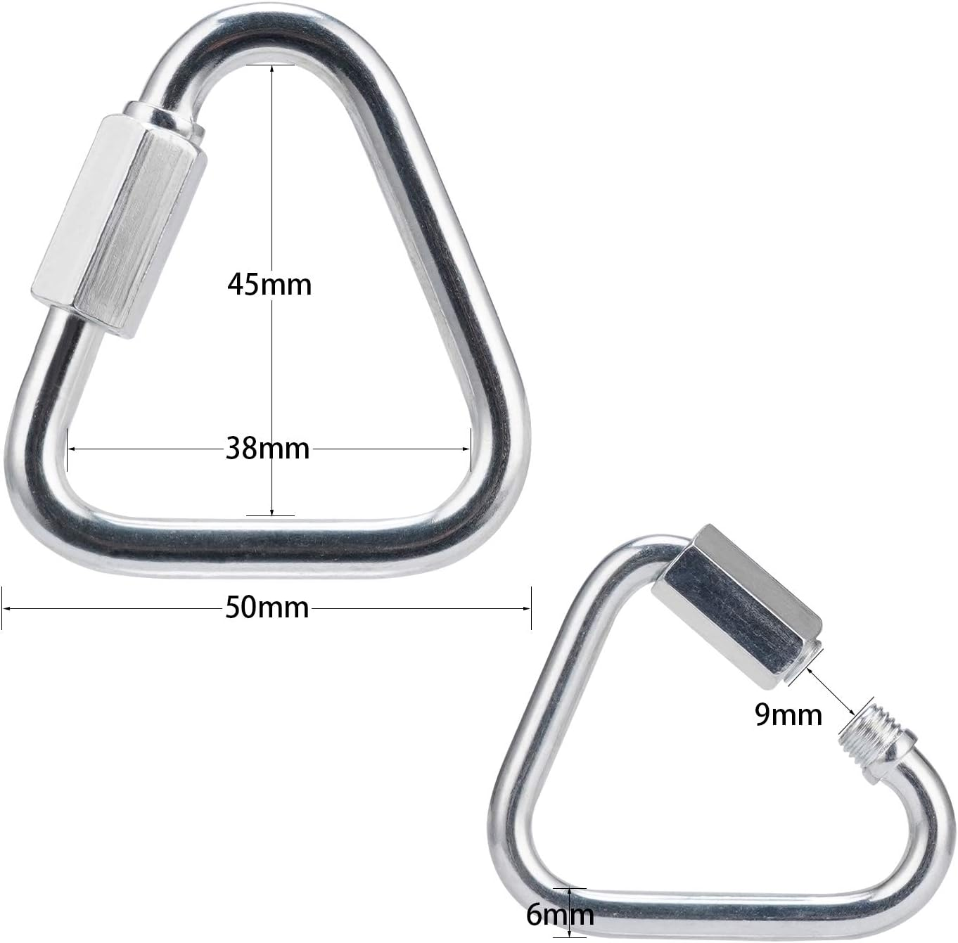 Delta Quick Link Triangle Locking Carabiner 1/4" M6 6MM 6Pcs image number 3