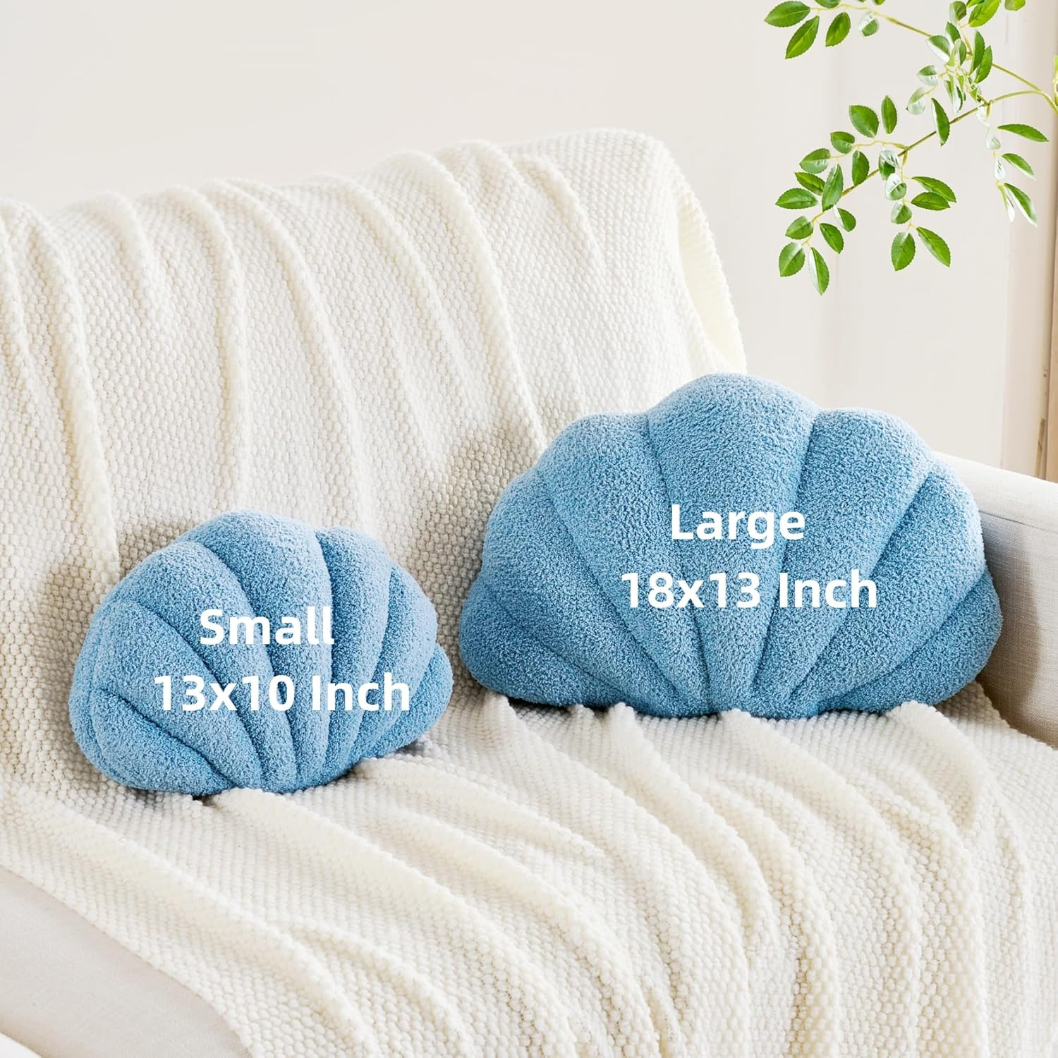 CANGHI Shell Pillow Seashell Decorative Pillow Light Pink Beachy Coastal Shell Shaped Throw Pillows 18X13 Inch Soft Ocean Beach Sea Shell Plush Pillows Cushion for Bed Couch Living Sofa Room Decor image number 7