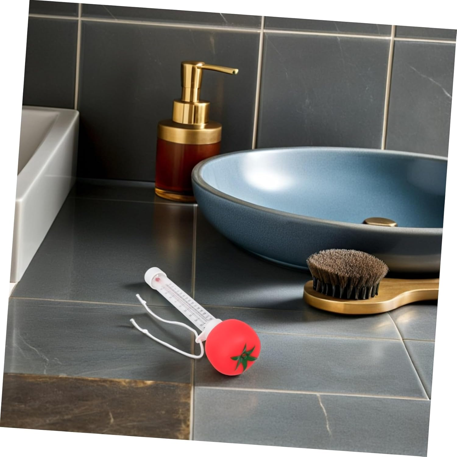 Floating Pool Thermometer Tomato Cartoon Design Easy Read Water Temperature Gauge for Swimming Pools Spas Baths and Ponds Accurate S Thermometer