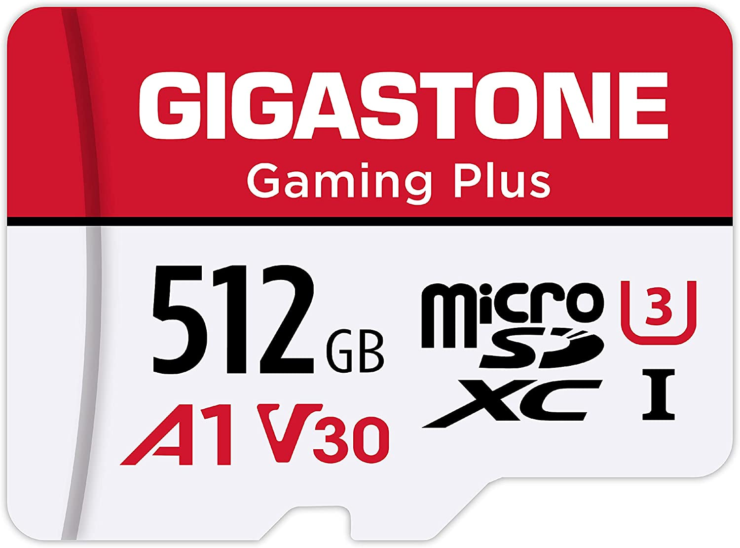 Gigastone 512GB Micro SD Card, Gaming Plus, Microsdxc Memory Card for Nintendo-Switch 1 Compatible, 100Mb/S, 4K Gaming, High Speed, UHS-I A1 U3 V30 Class 10