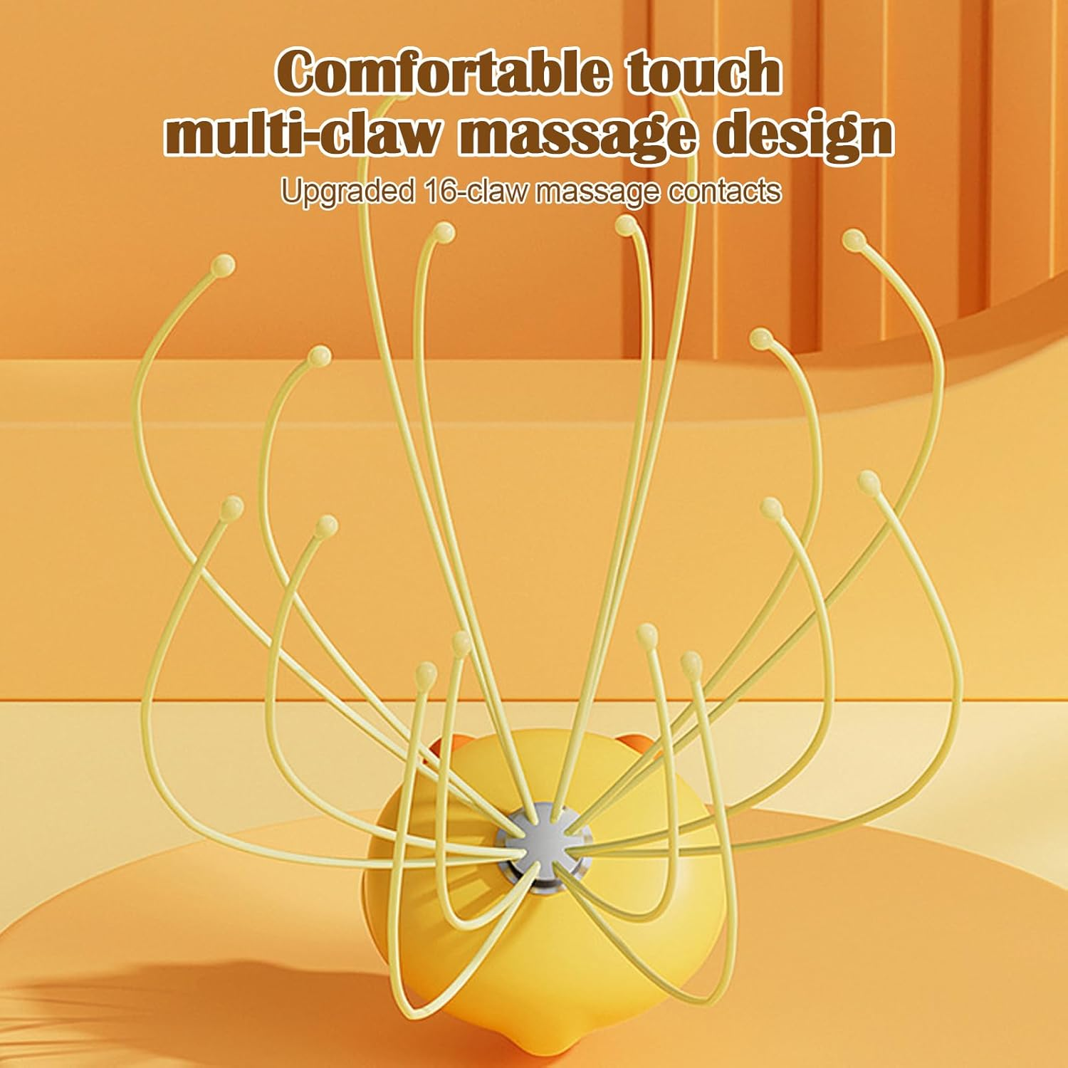 Rronnoy Head Massager - Scalp Massager Tool - 16 Fingers Nodes Relaxing Home Spa Equipment for Stress Reduction Travel Bathroom Post-Shampoo Pet Grooming - Yuantong Installation image number 5