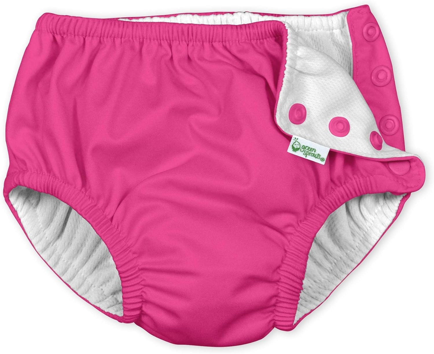 Green Sprouts I Play. Snap Reusable Swimsuit Diaper, 24 Months Hot Pink image number 7