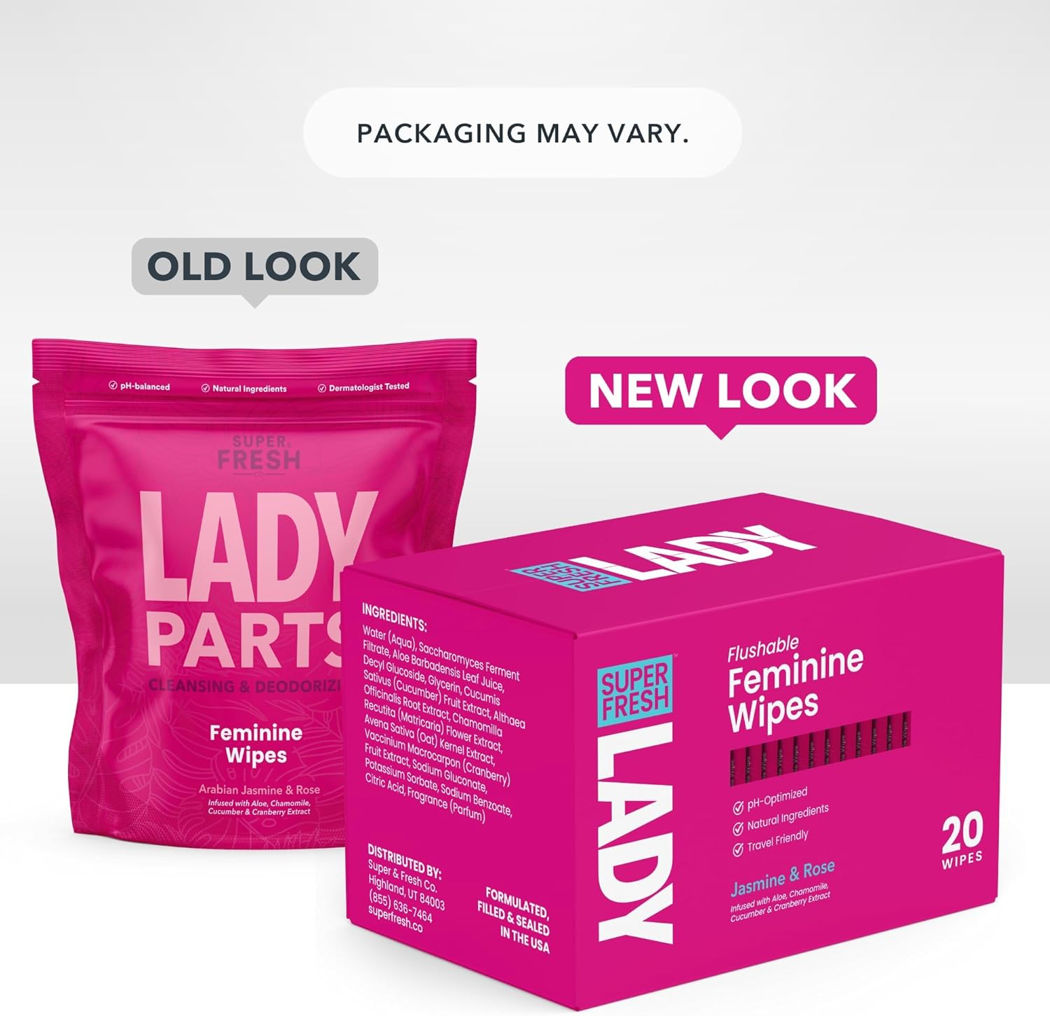 Super Fresh Lady Parts Feminine Wipes Flushable Ph Balanced Wet Wipes for Women Safe for Privates Body Booty and Face Perfect for Travel Daily Intimate Hygiene Stay Fresh Anywhere Pack of 20 Wipes image number 4