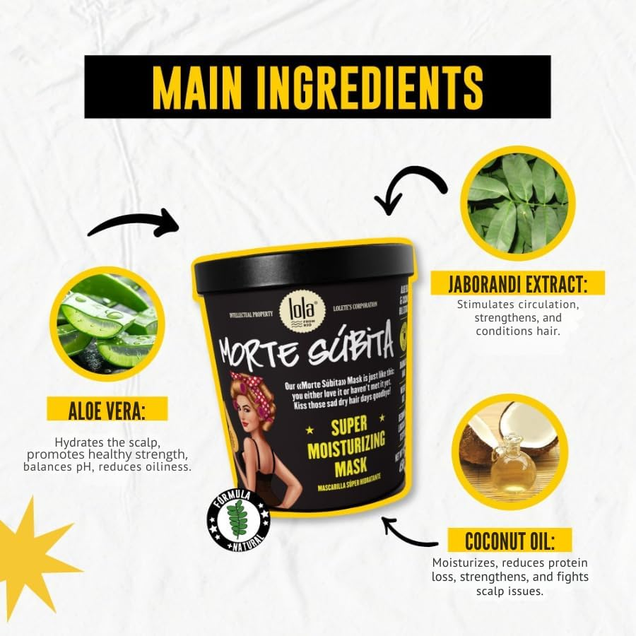 LOLA - Drop Dead Moisturizing Hair Mask 450G - Intense Hydrating Hair Mask image number 3