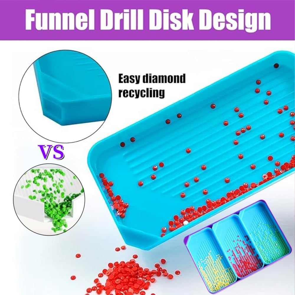 8-Piece Diamond Painting Trays Kits for Adults, Stackable Diamond Art Accessories and Tools, 2 Sizes Tray Diamond Art Painting Kits for DIY Art Craft image number 5