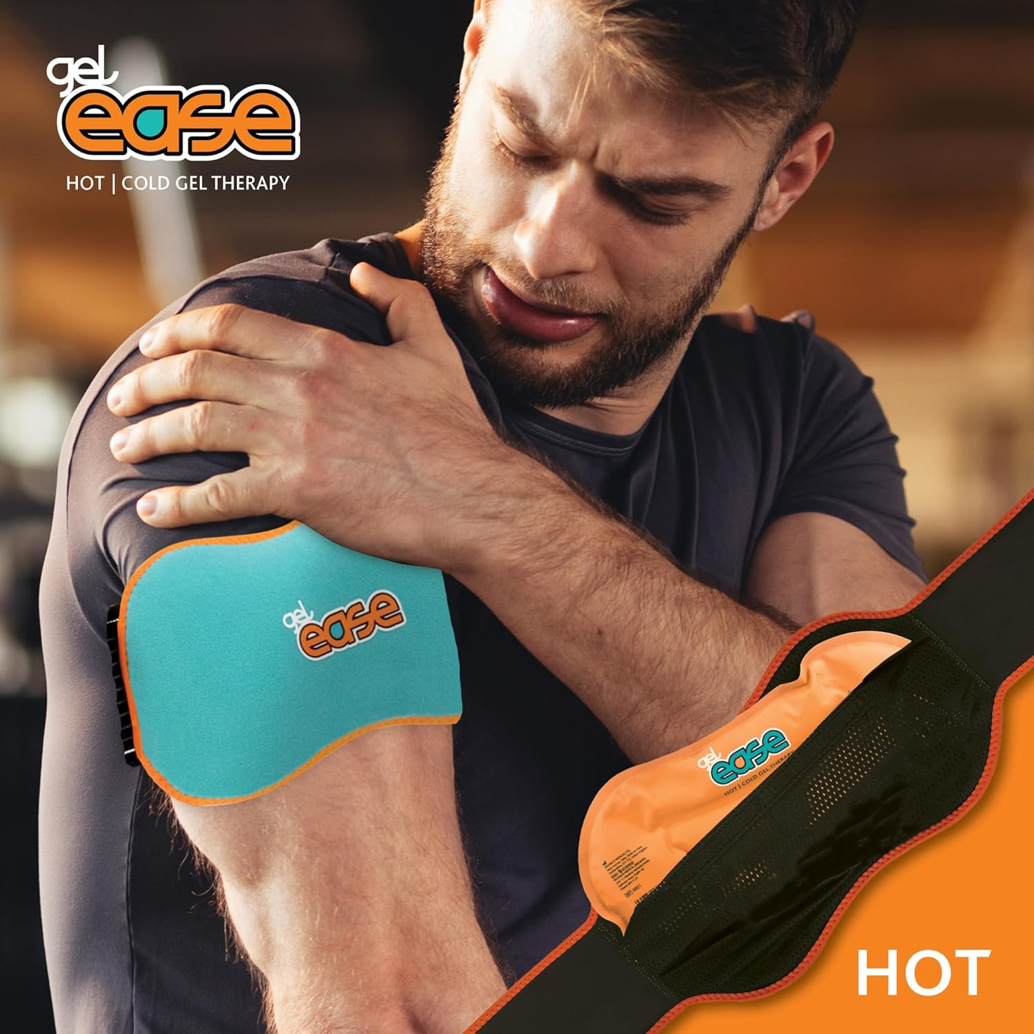 Gelease Reusable Hot & Cold Gel Pack, Soothing Pain Relief, Lightweight Reusable with Flexible Strap for Arms, Legs, Knees & Shoulders, Pack of 2, 26.5Cm X 14Cm image number 4